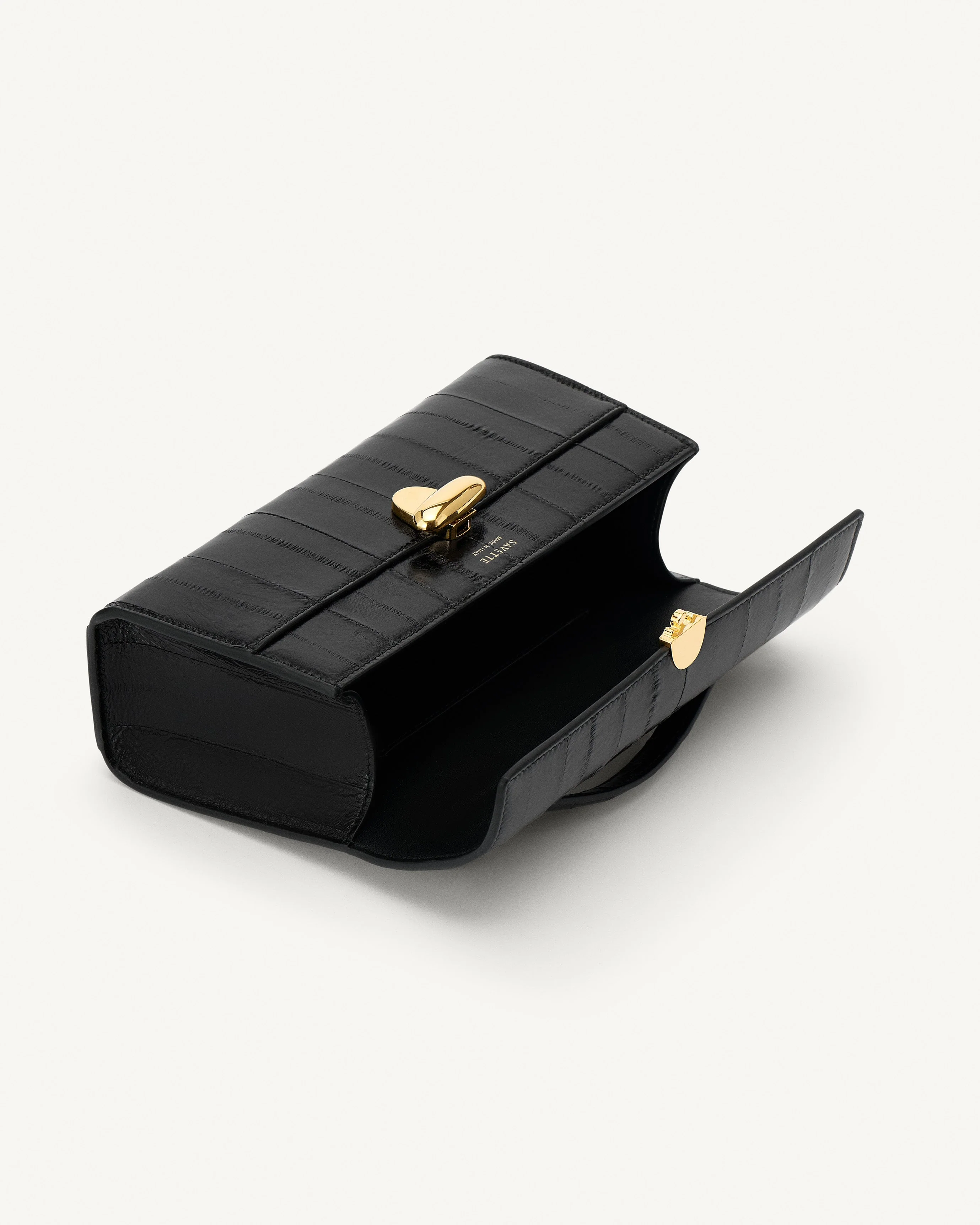 SAVETTE - Symmetry Pochette in Black Eel - Image 3