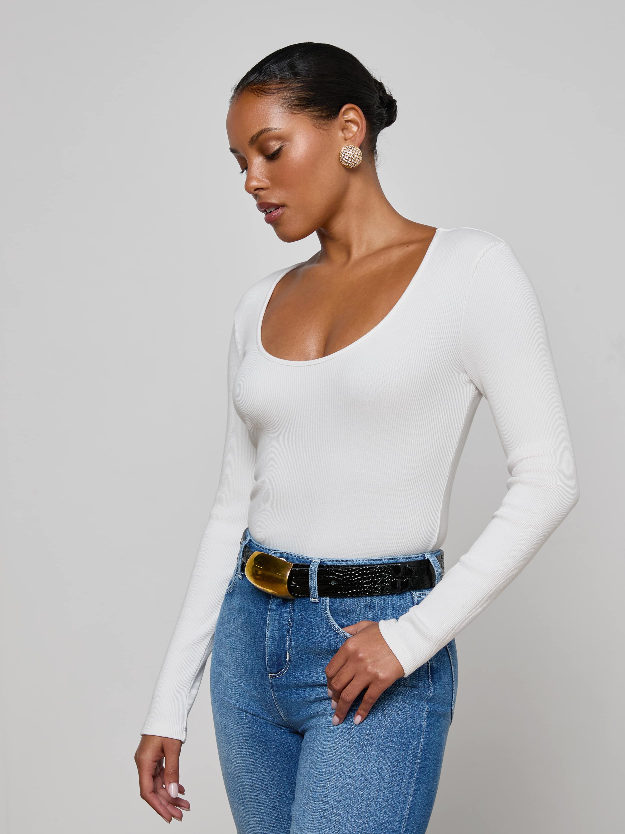 L'AGENCE - Scarlet Scoopneck Tee - Image 2