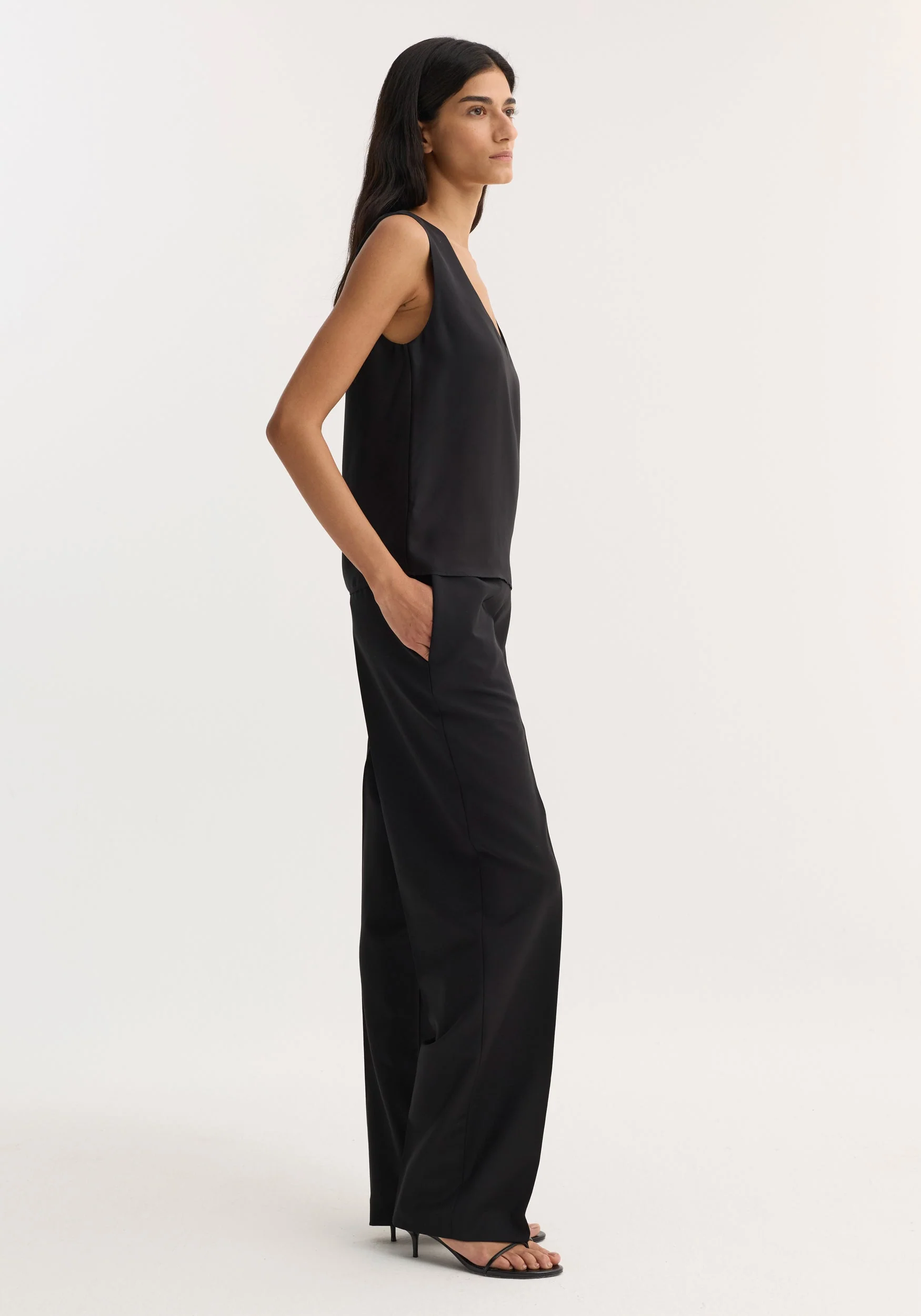 ROHE - Scoop - neck silk top | black - Image 4