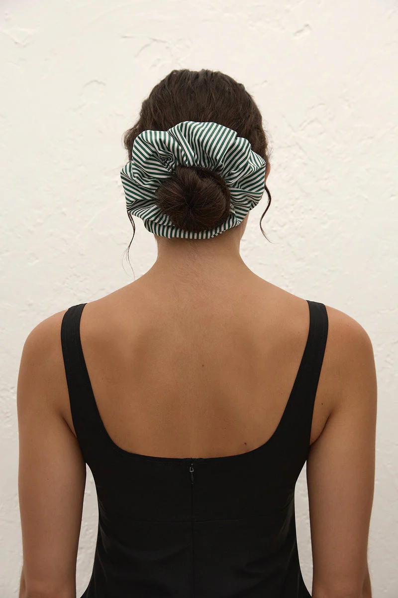 Faithfull - Hair Scrunchie Green Stripe - Image 3