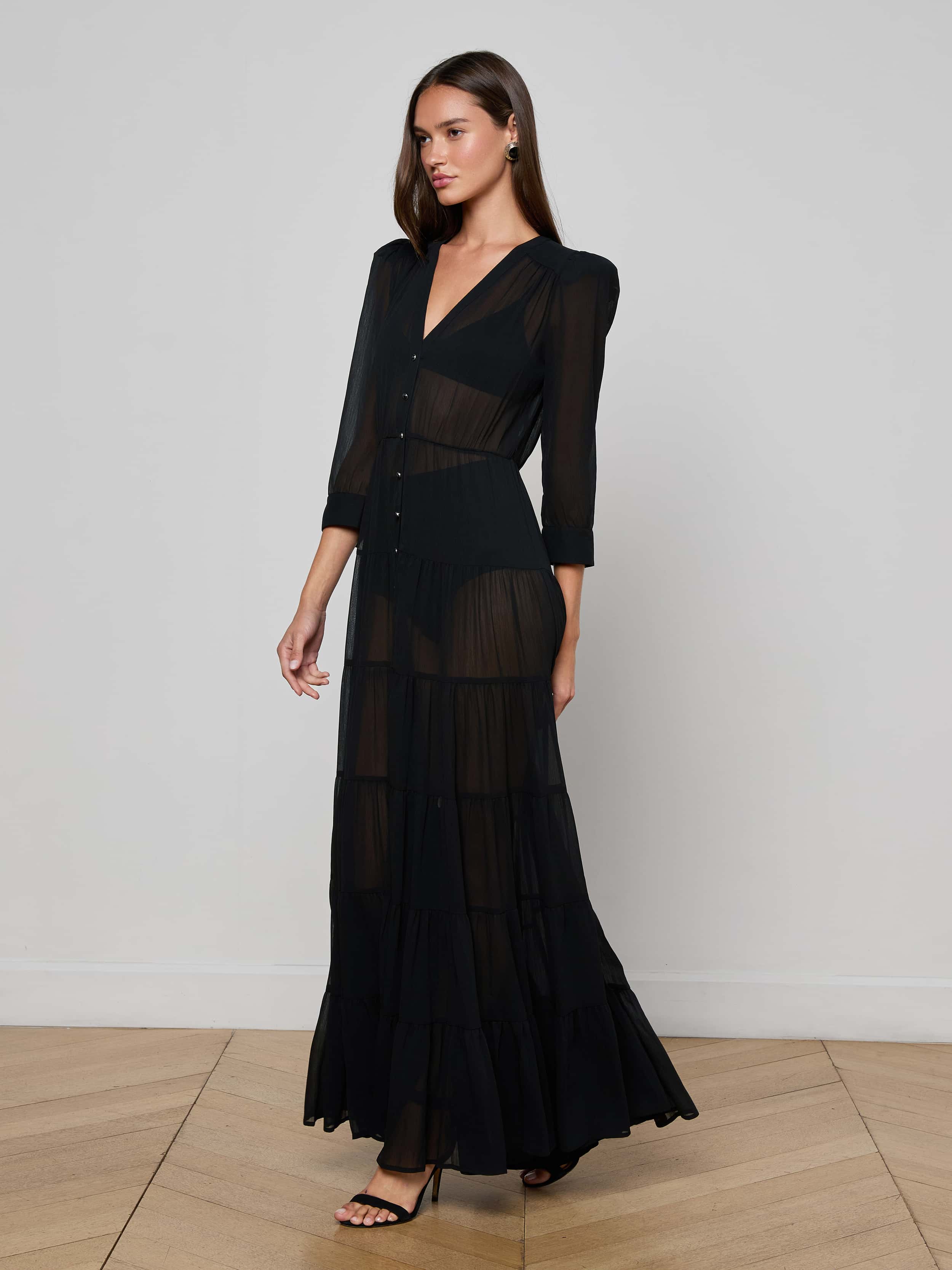 L'AGENCE - Seraphina Tiered Maxi Dress - Image 5