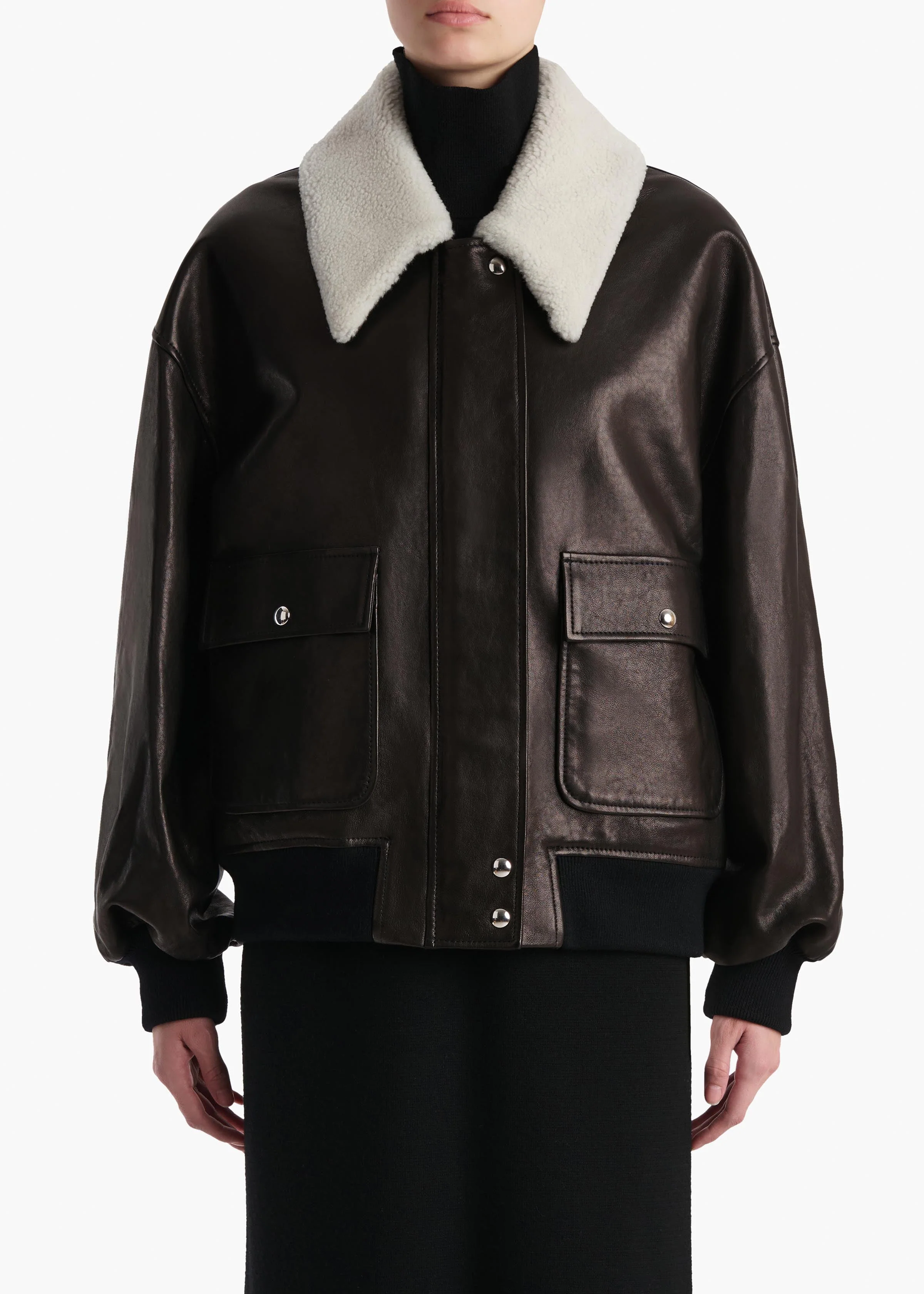 Khaite - Shellar Jacket in Black Leather - Image 3
