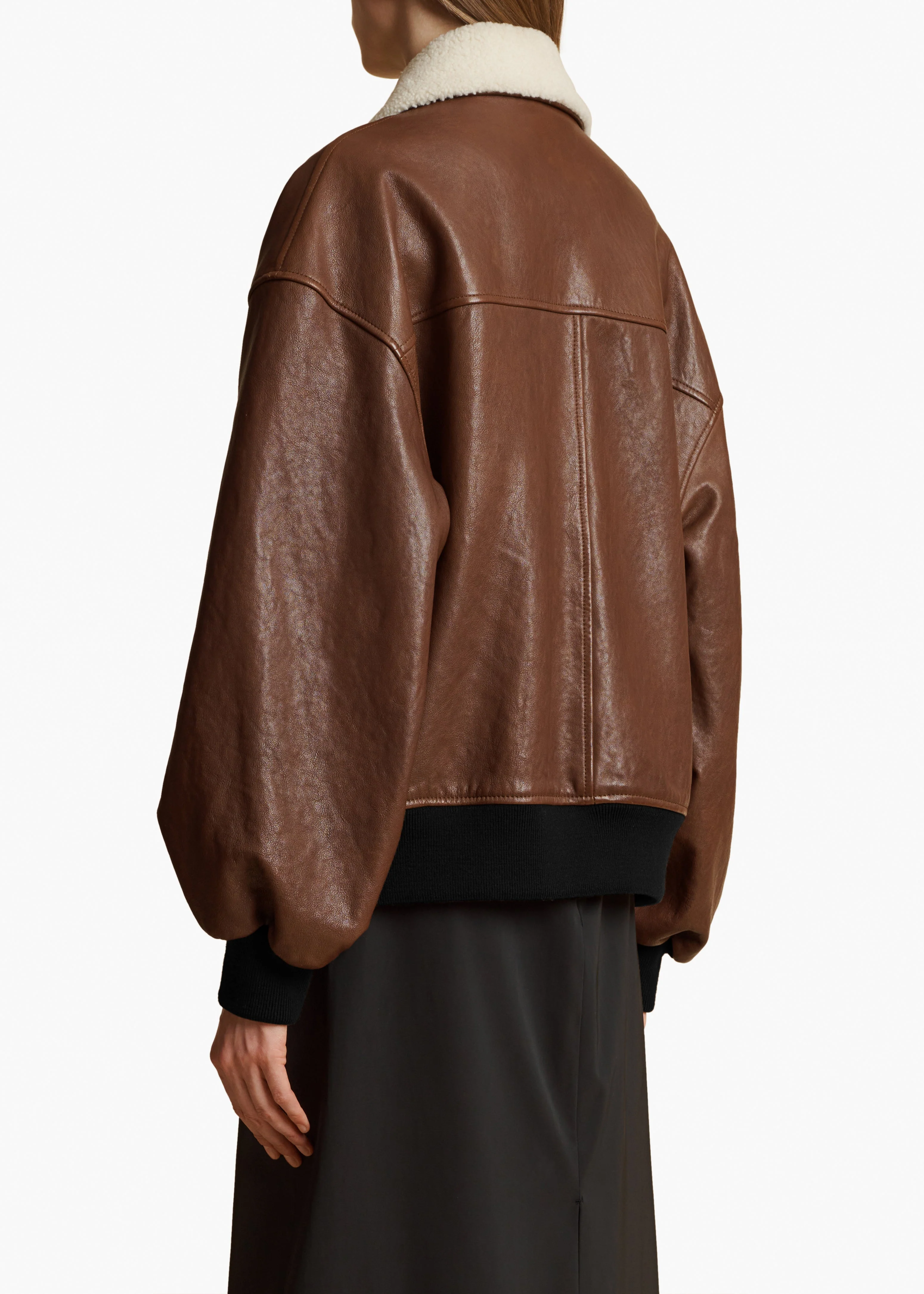 Khaite - Shellar Jacket in Classic Brown Leather - Image 11