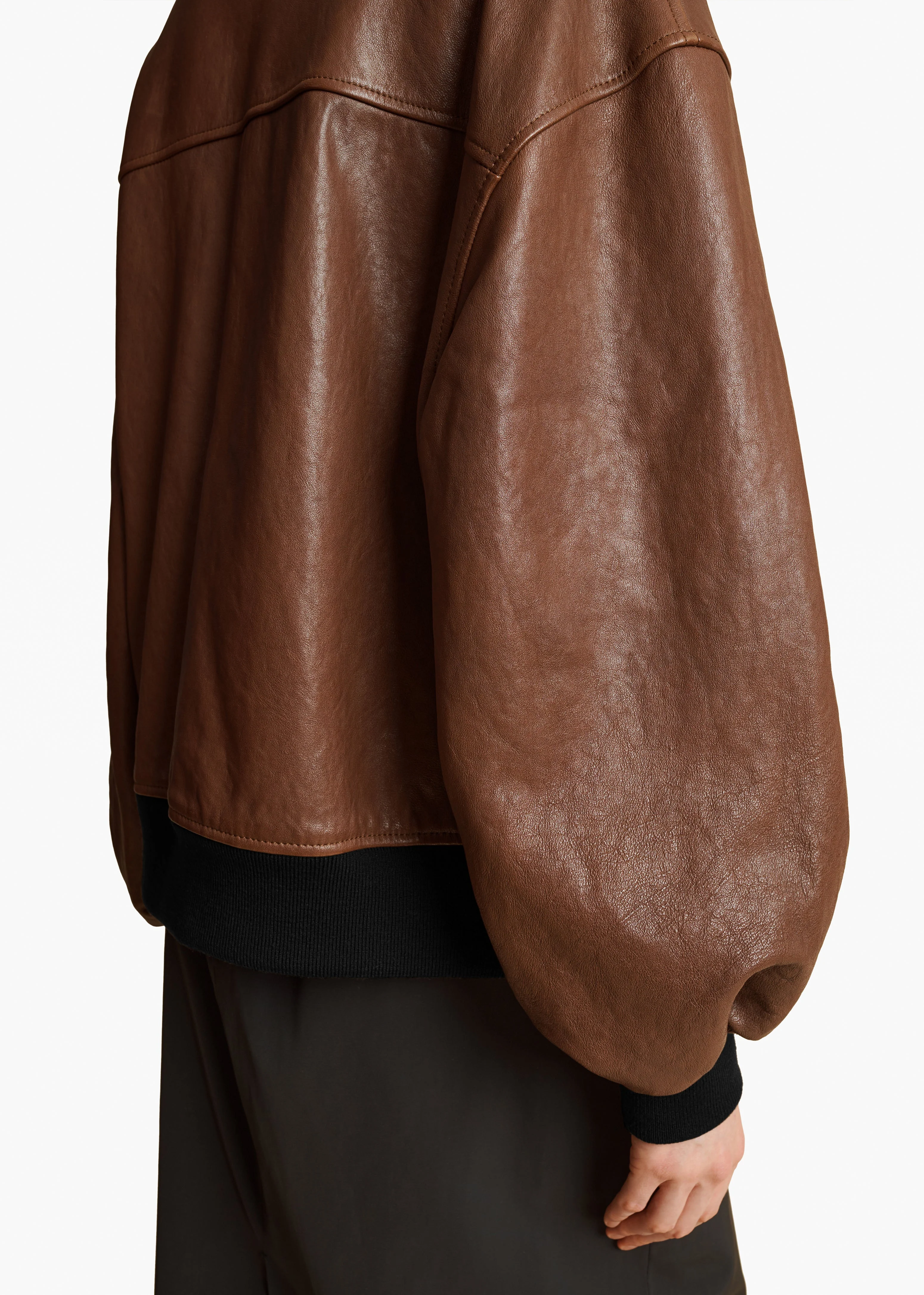 Khaite - Shellar Jacket in Classic Brown Leather - Image 12