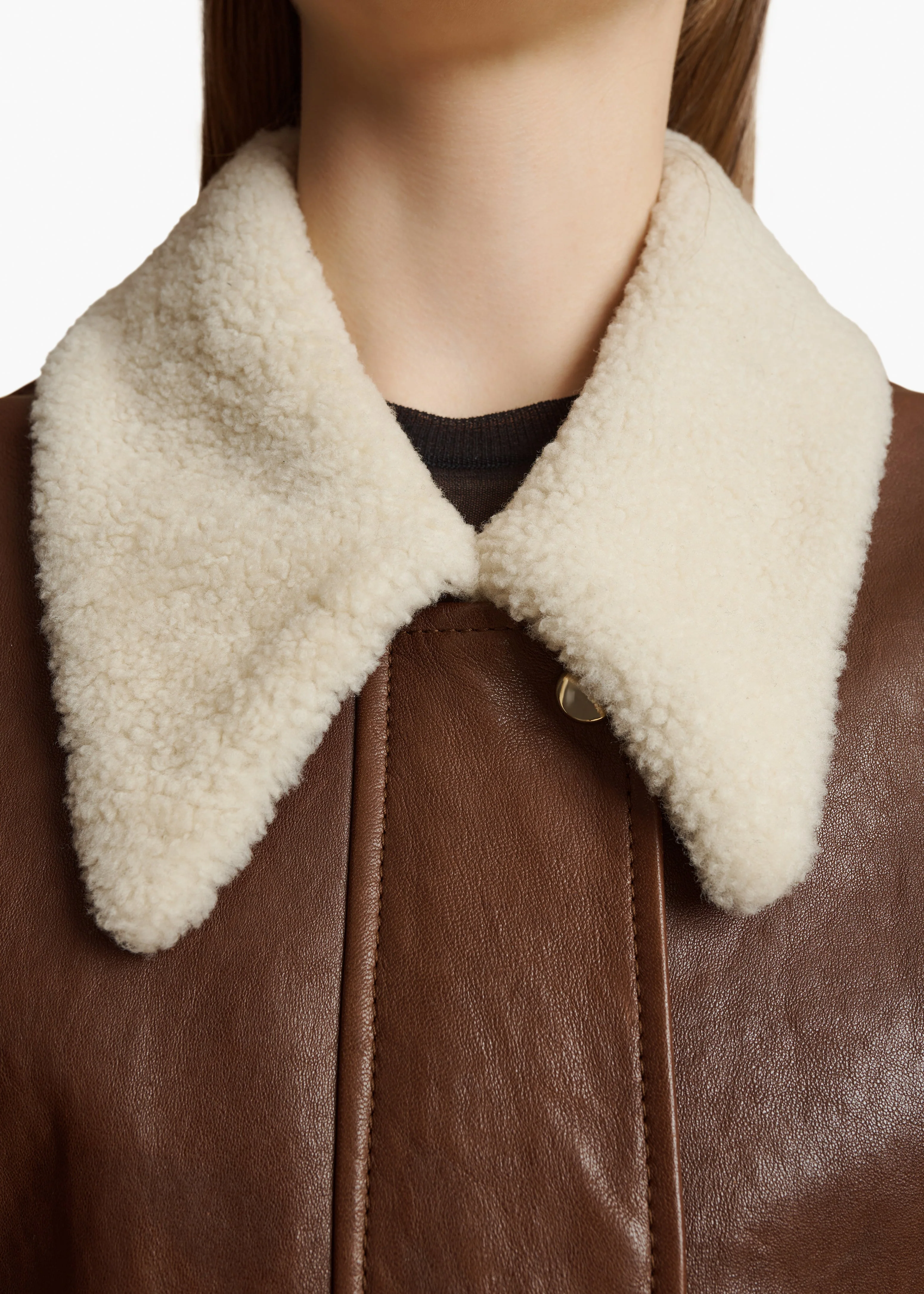 Khaite - Shellar Jacket in Classic Brown Leather - Image 6
