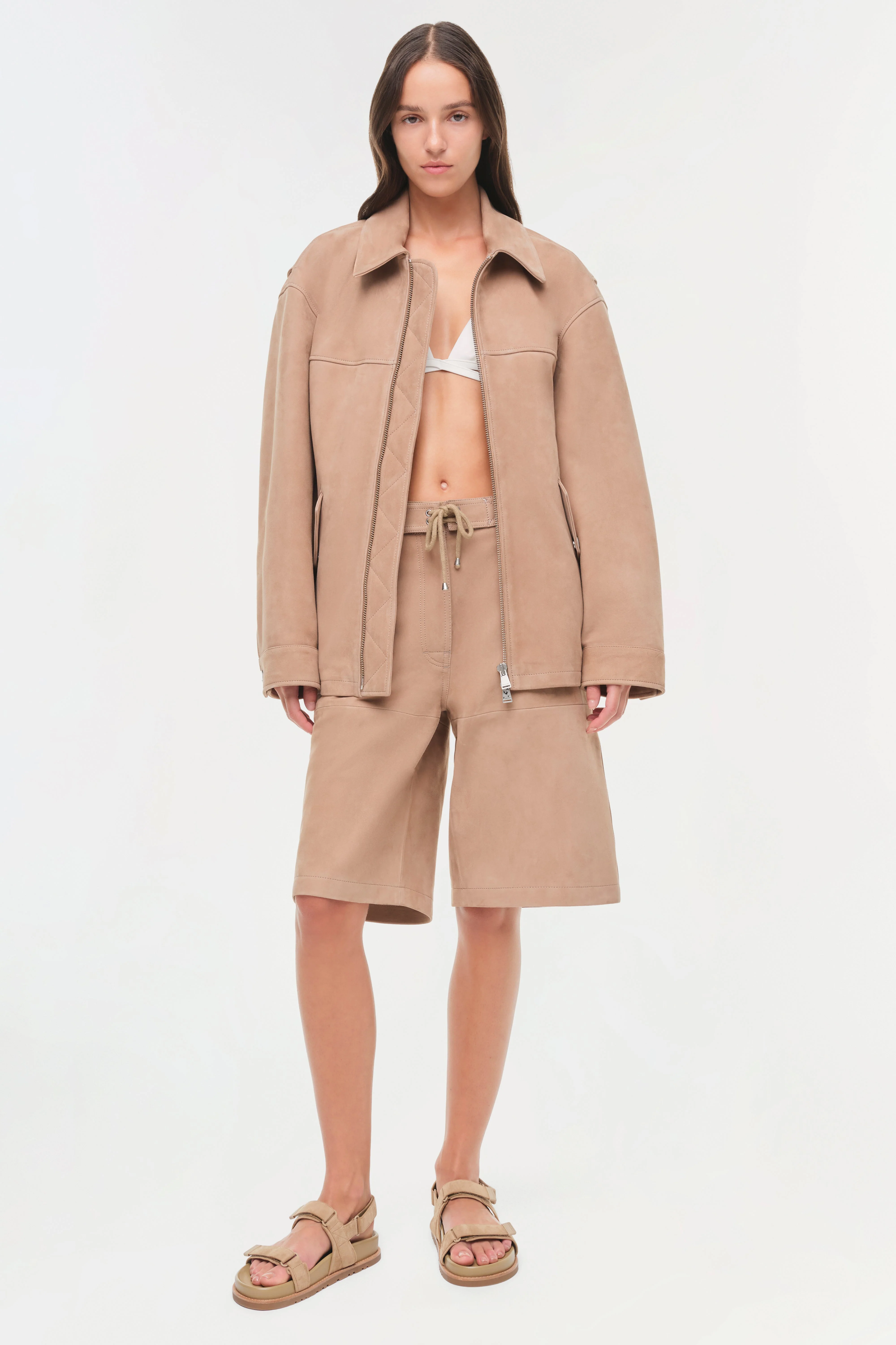 Simkhai - Aslan Long Suede Jacket - Image 3