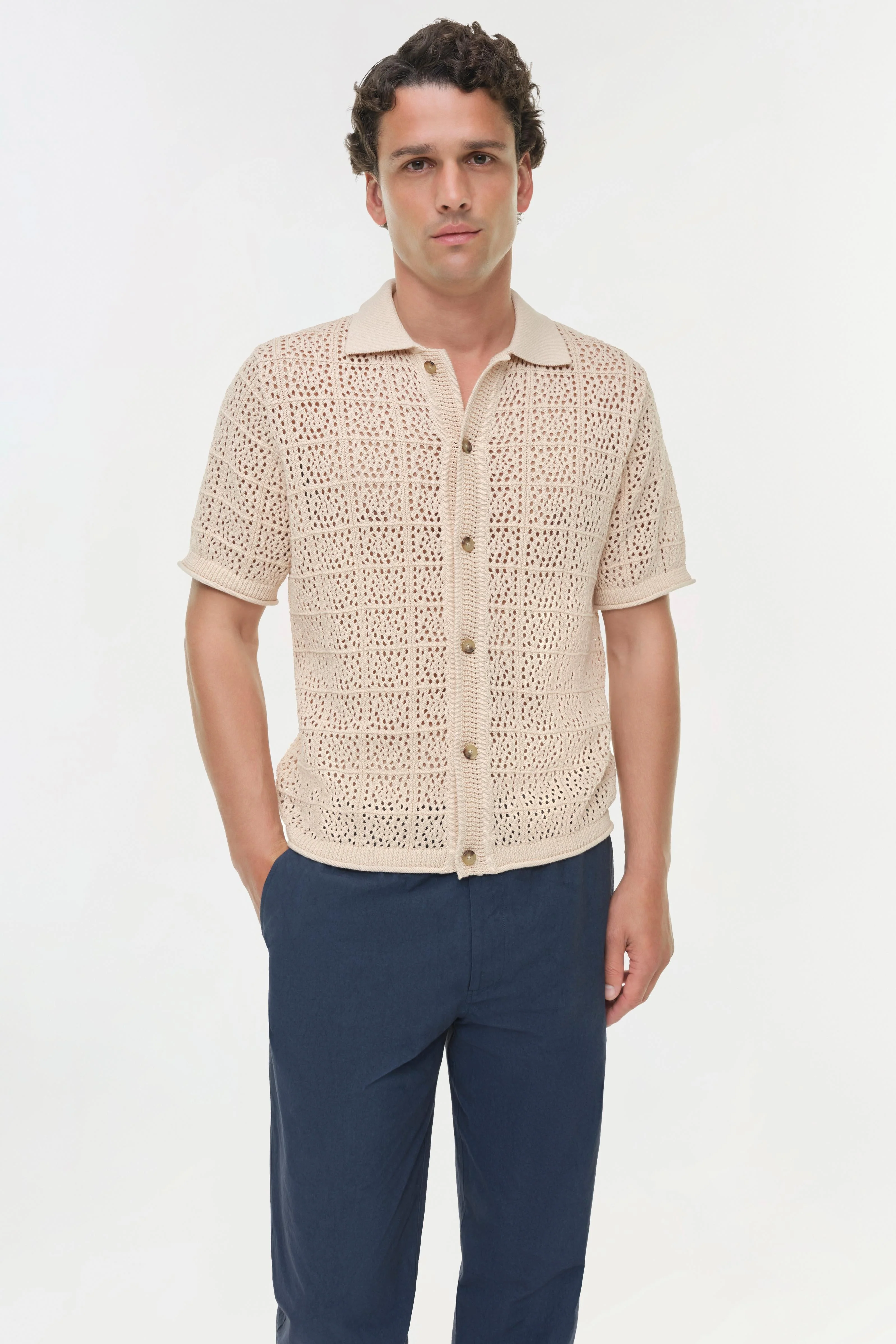 Simkhai - Billy Open Knit Shirt - Image 3