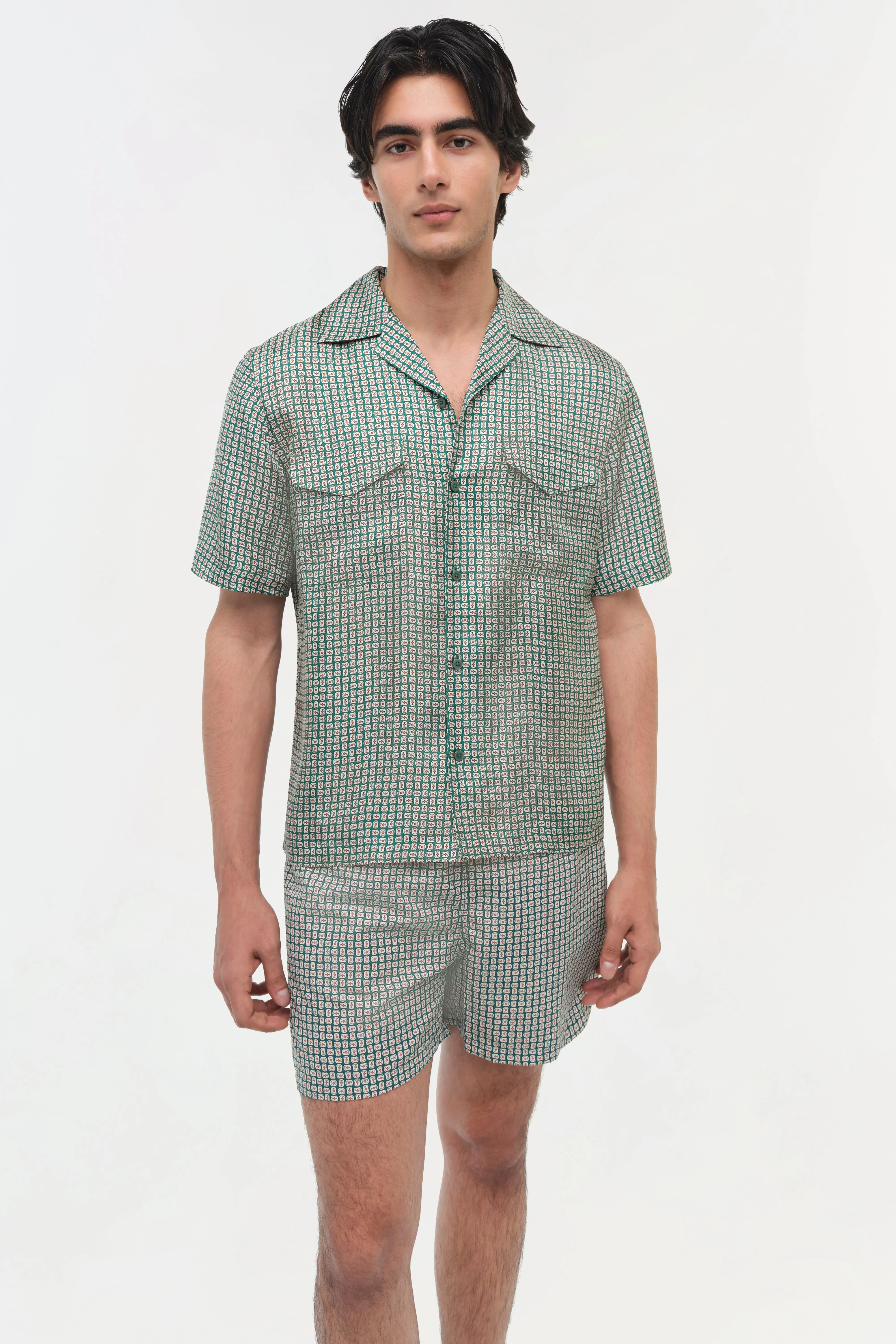 Simkhai - Clarke Silk Foulard Camp Shirt - Image 3