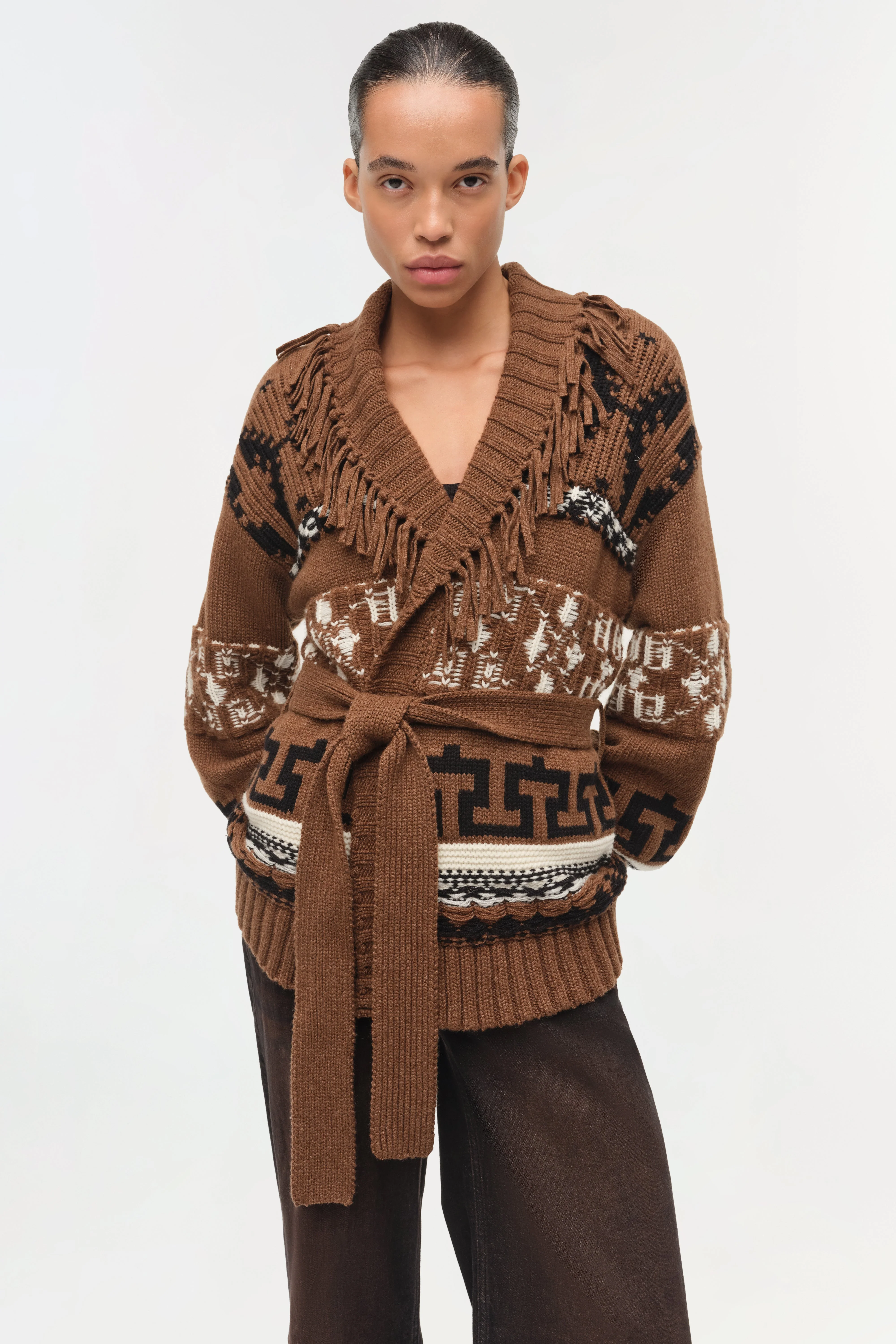 Simkhai - Elwood Western Fringe Wrap Cardigan - Image 3