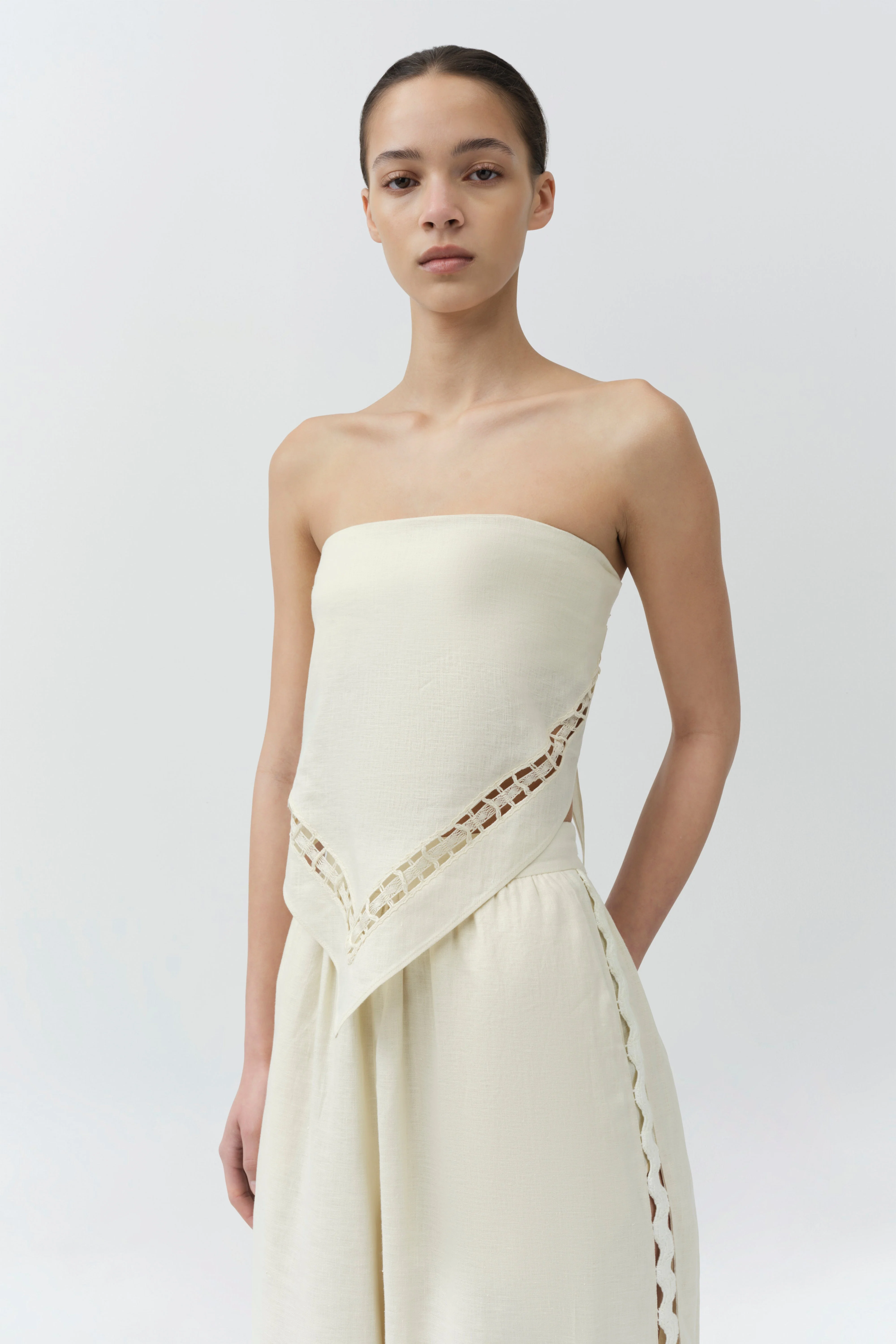 Simkhai - Lahni Linen Lace Top - Image 3