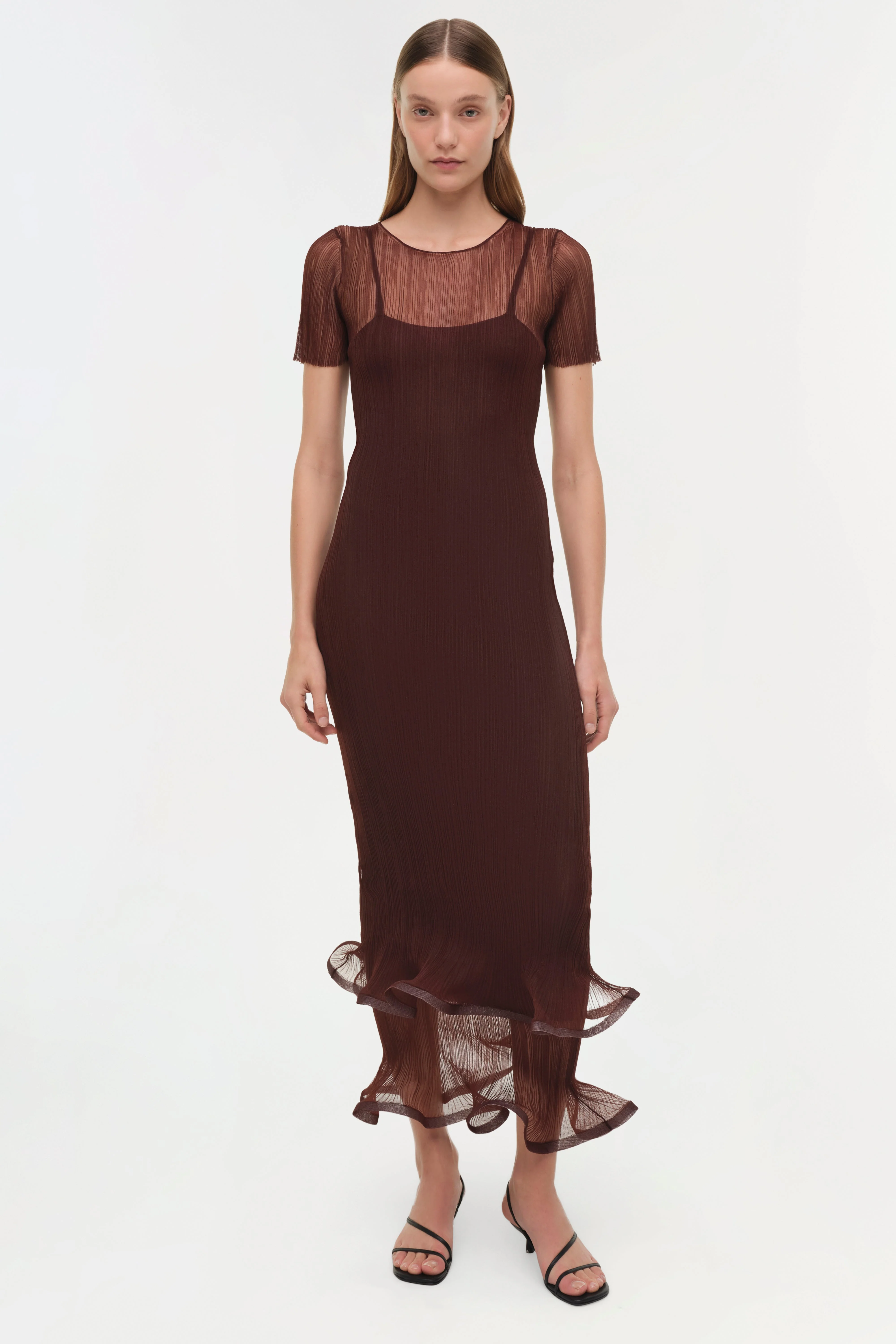 Simkhai - Selena Sheer Plisse Midi Dress - Image 2