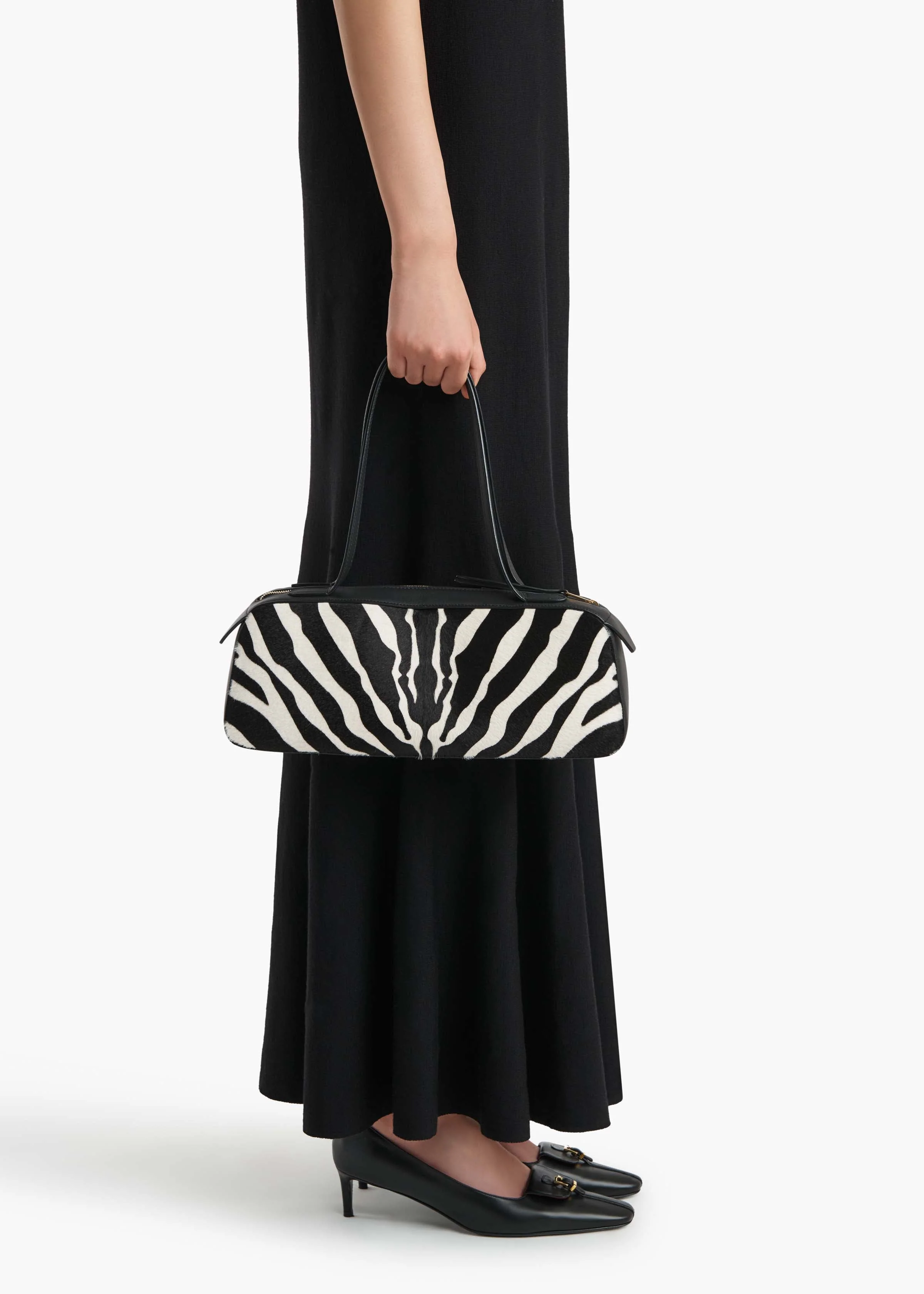 Khaite - Simona Shoulder Bag in Zebra Print Haircalf - Image 5