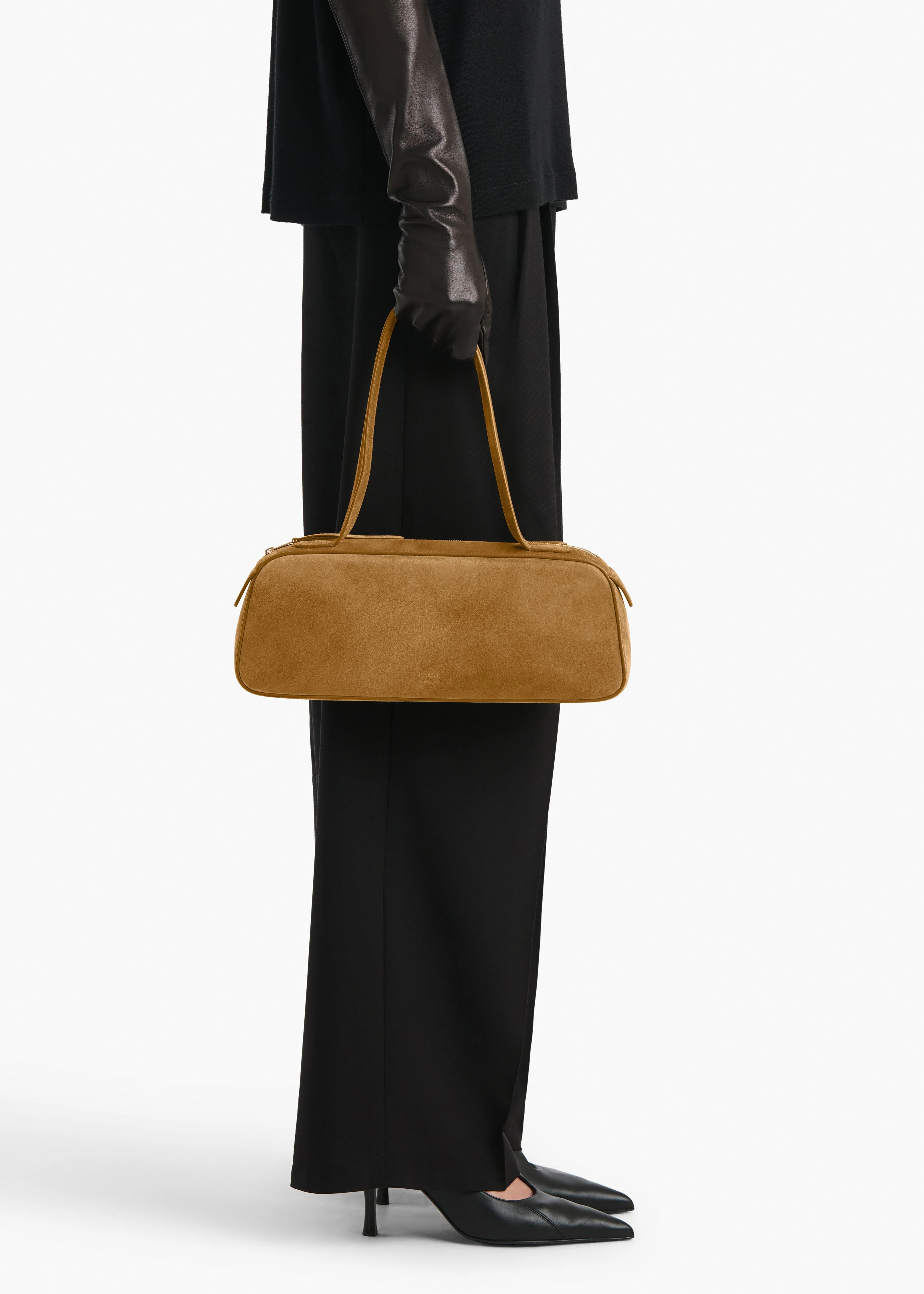 Khaite - Simona Shoulder Bag in Mud Suede - Image 5