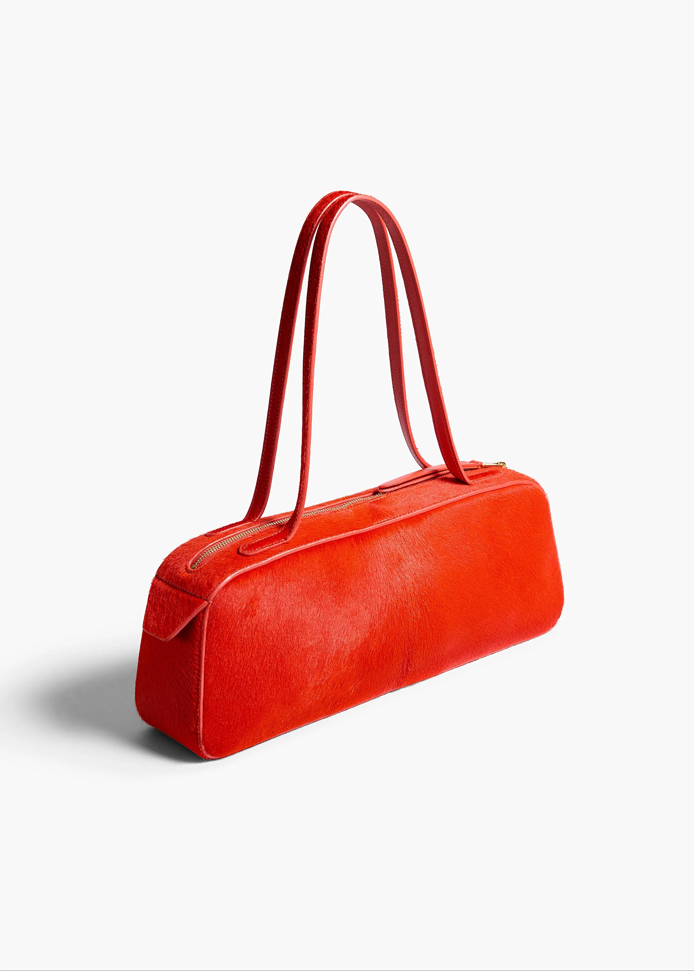 Khaite - Simona Shoulder Bag in Persimmon Haircalf - Image 8