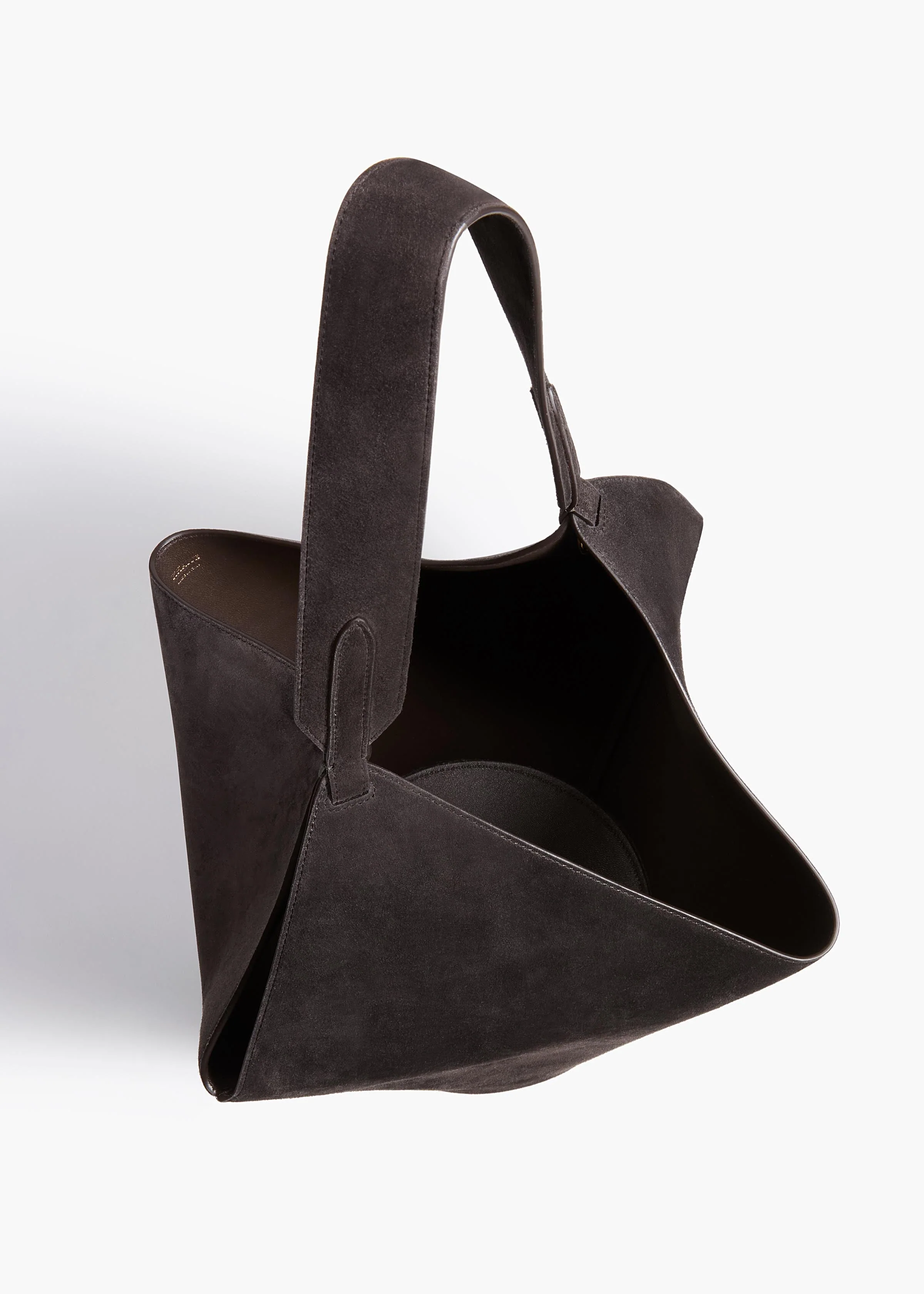 Khaite - Small Lotus Tote in Dark Brown Suede - Image 9