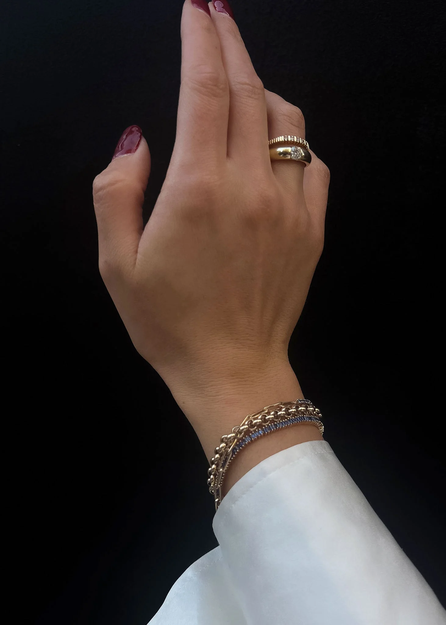 Kinn - Solis Ribbed Five Diamond Ring - Image 6