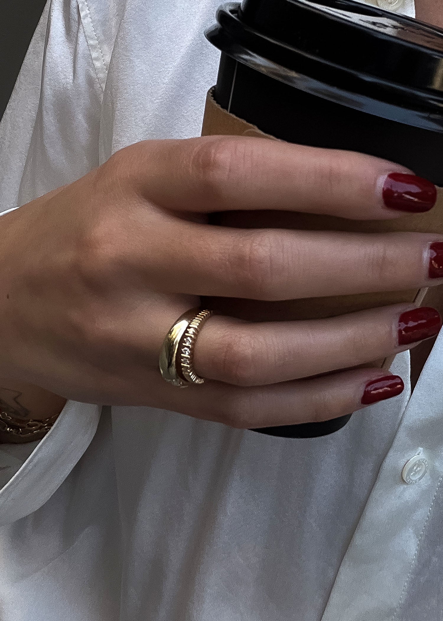 Kinn - Solis Ribbed Five Diamond Ring - Image 7