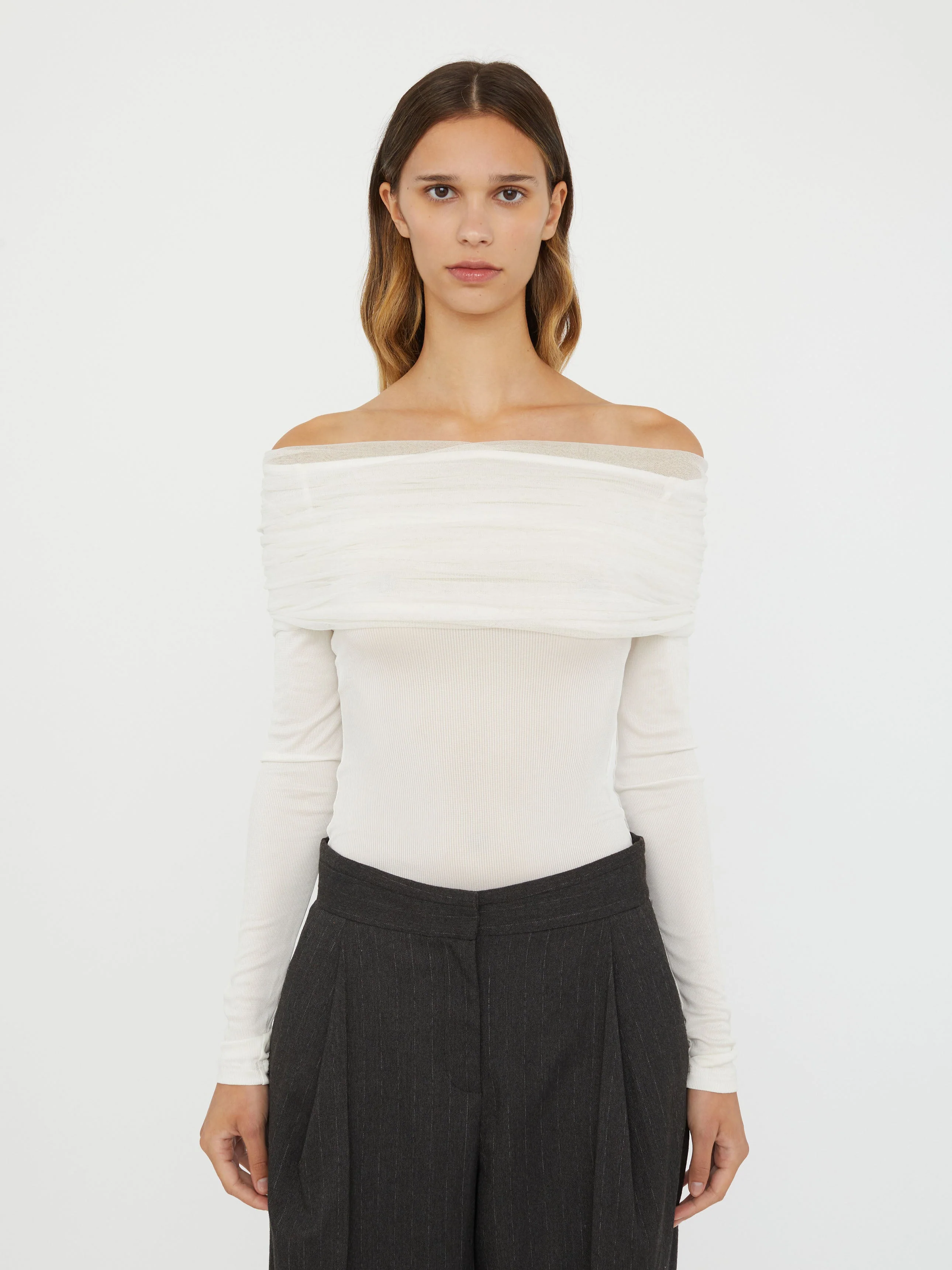 Christopher Esber - Sonora Veiled Long Sleeve Top