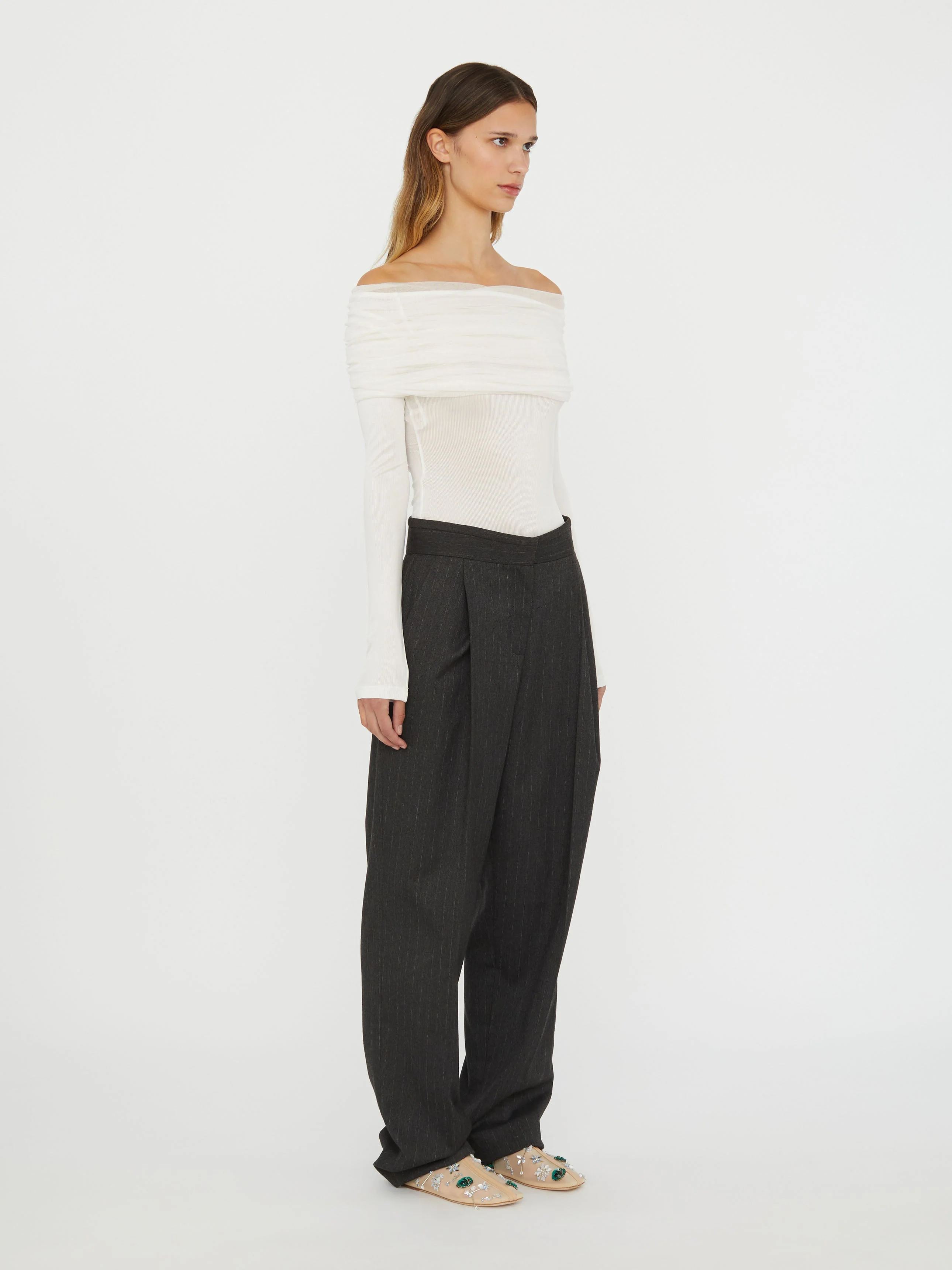 Christopher Esber - Sonora Veiled Long Sleeve Top - Image 3