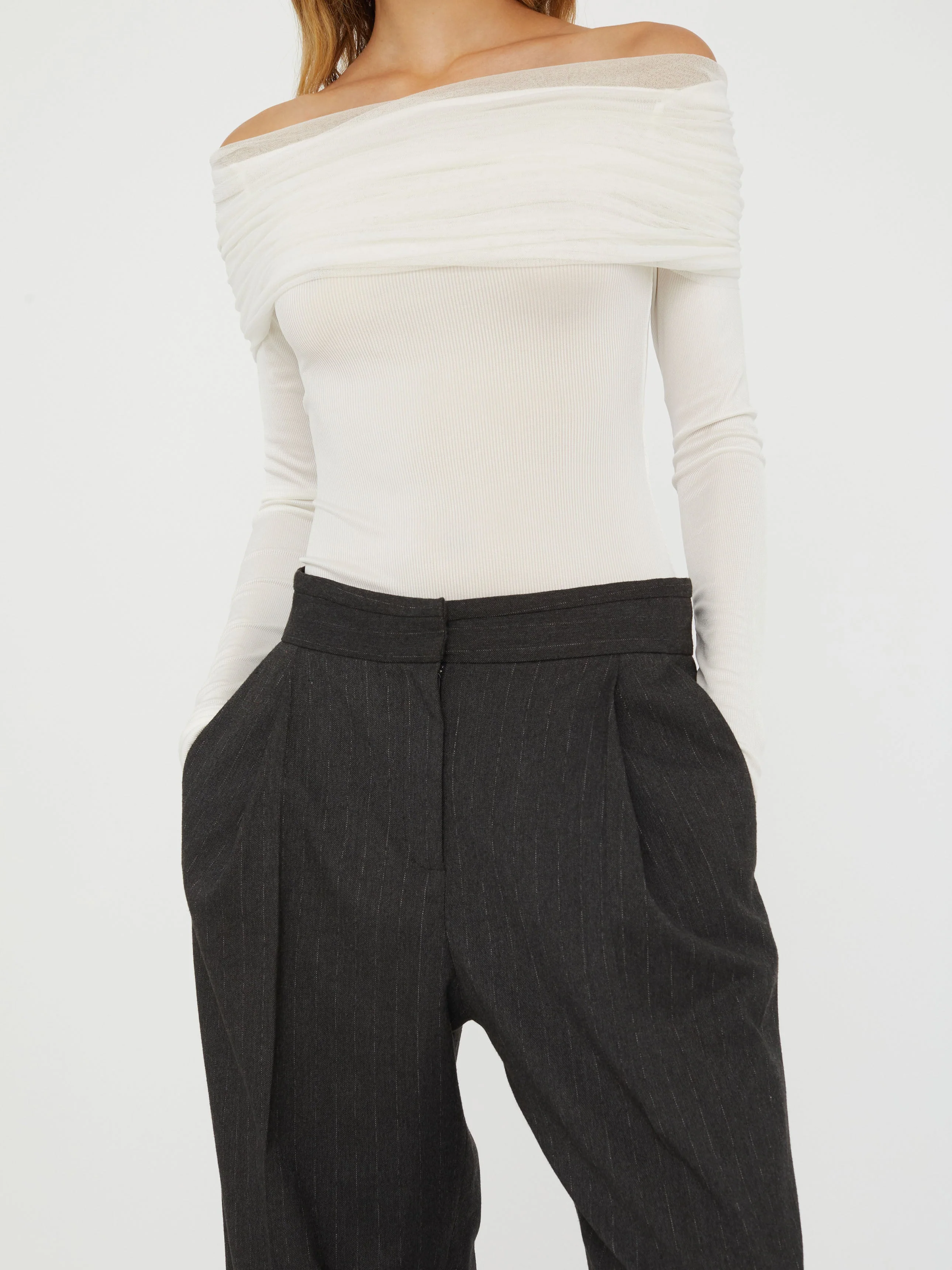 Christopher Esber - Sonora Veiled Long Sleeve Top - Image 4