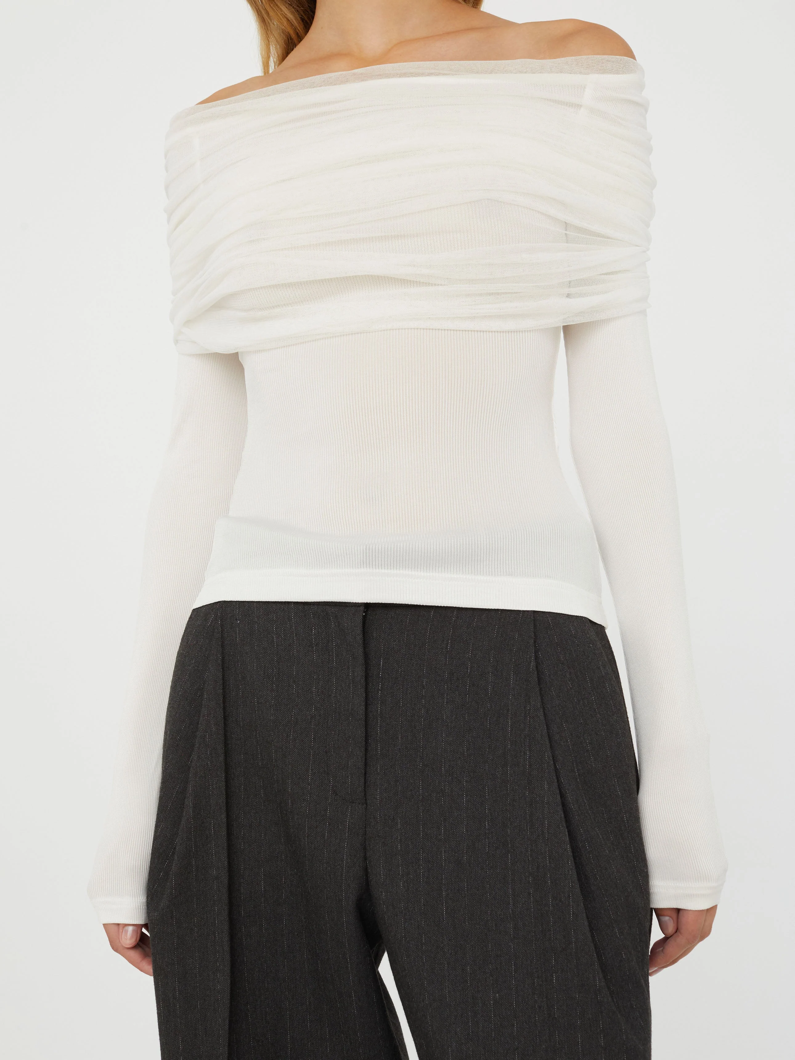 Christopher Esber - Sonora Veiled Long Sleeve Top - Image 6