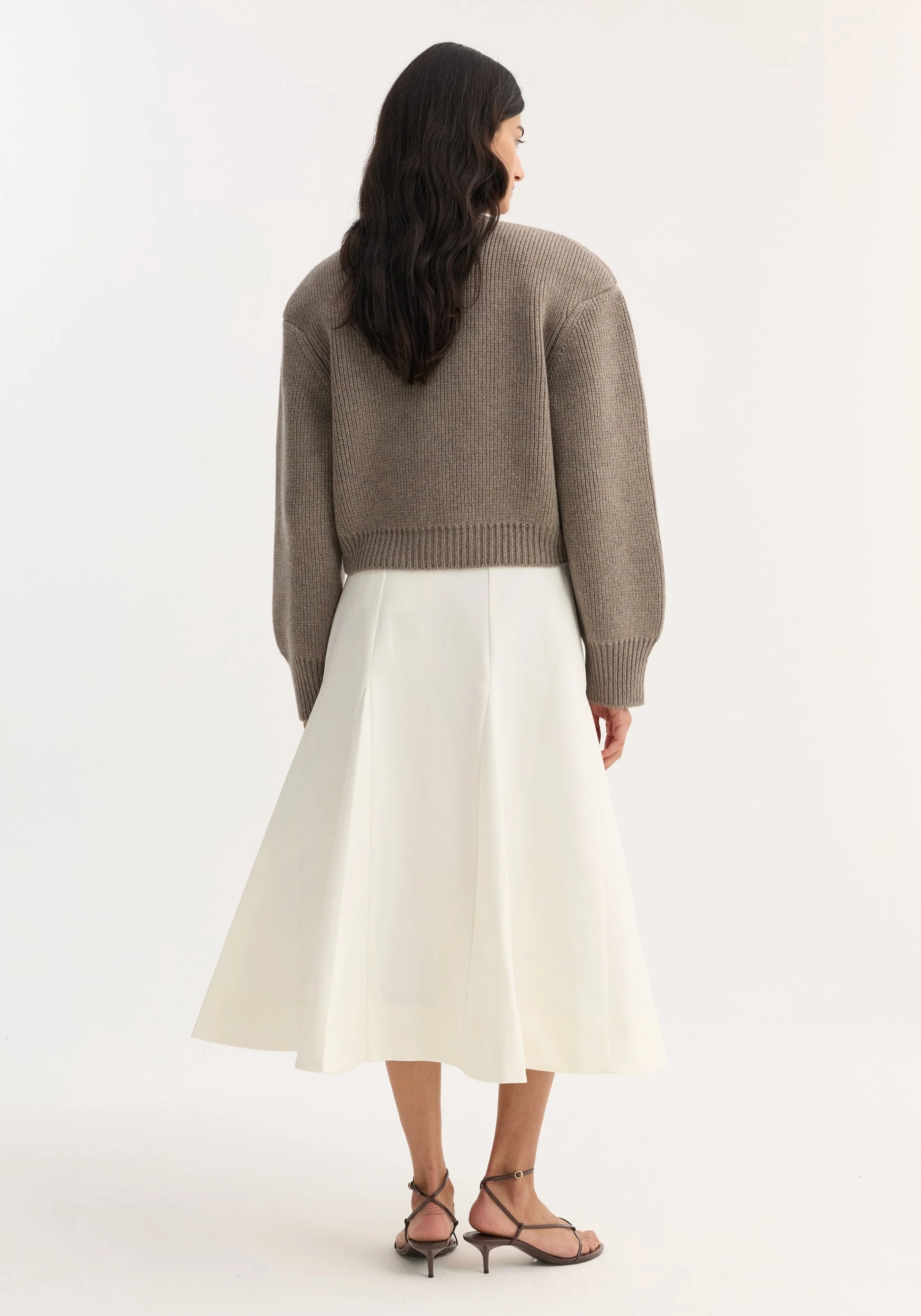 ROHE - Statement shoulder cardigan | clay melange - Image 5