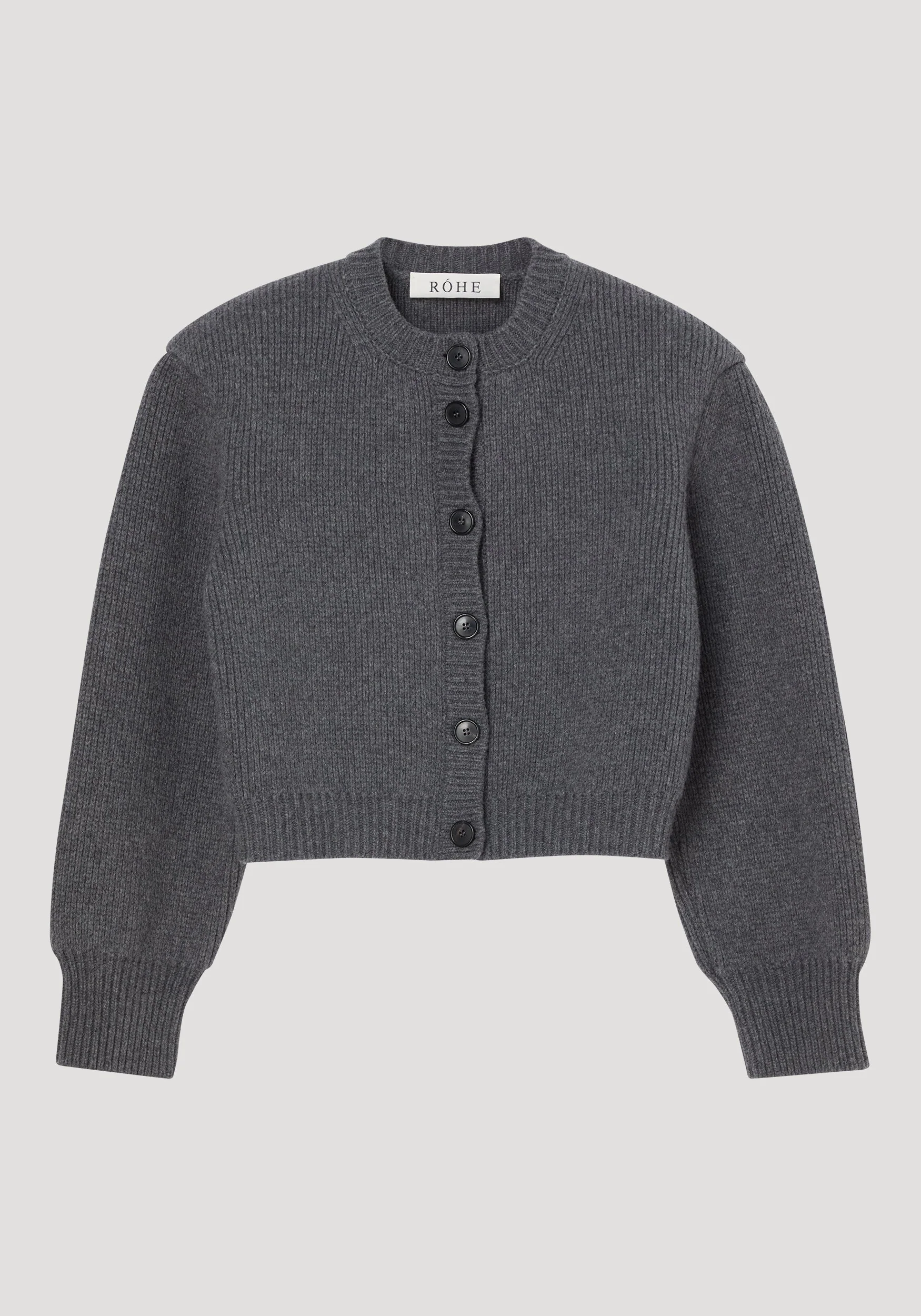 ROHE - Statement shoulder cardigan | mid grey melange - Image 6