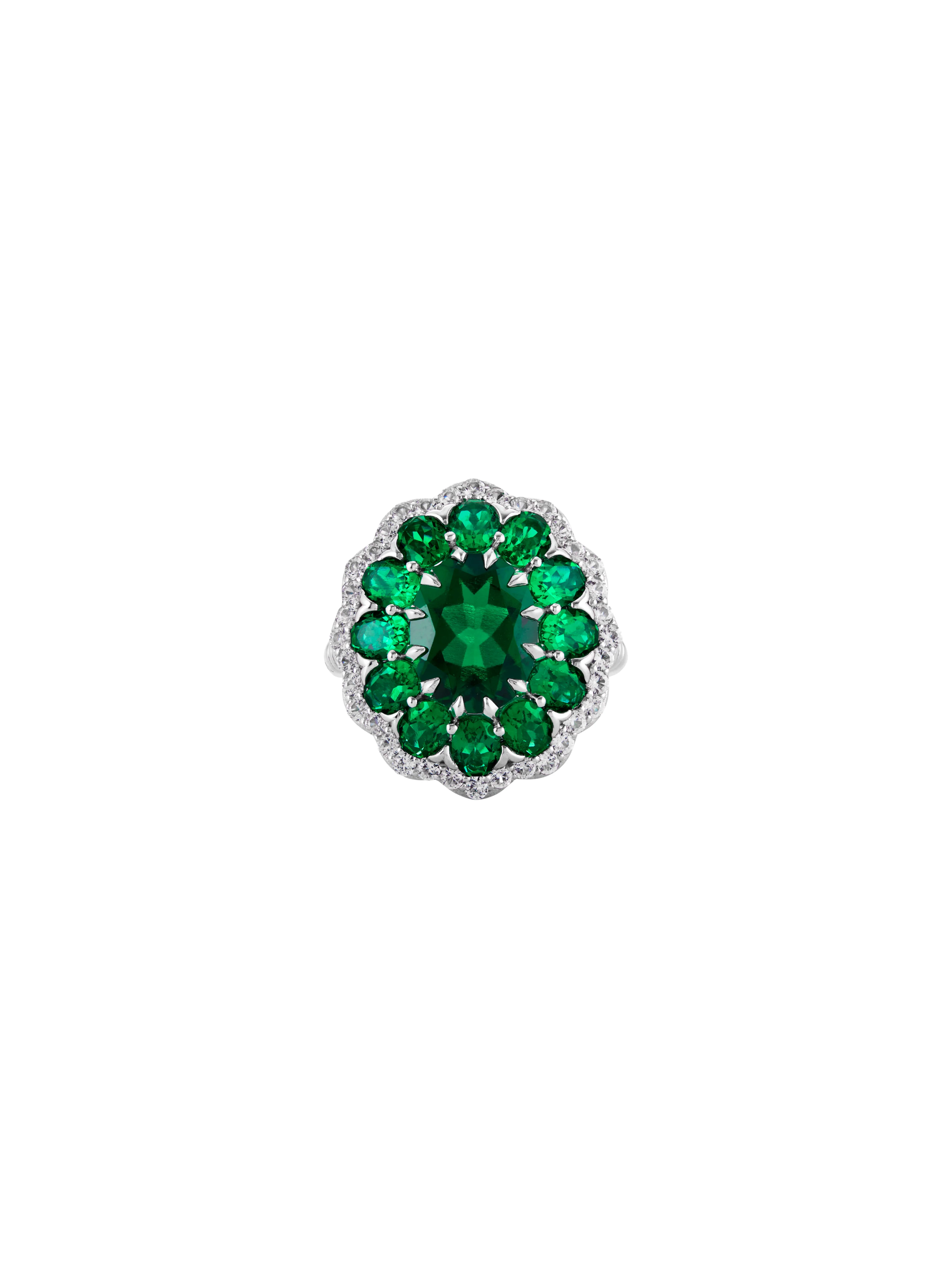 Dorsey - TATE LAB EMERALD RING, SILVER