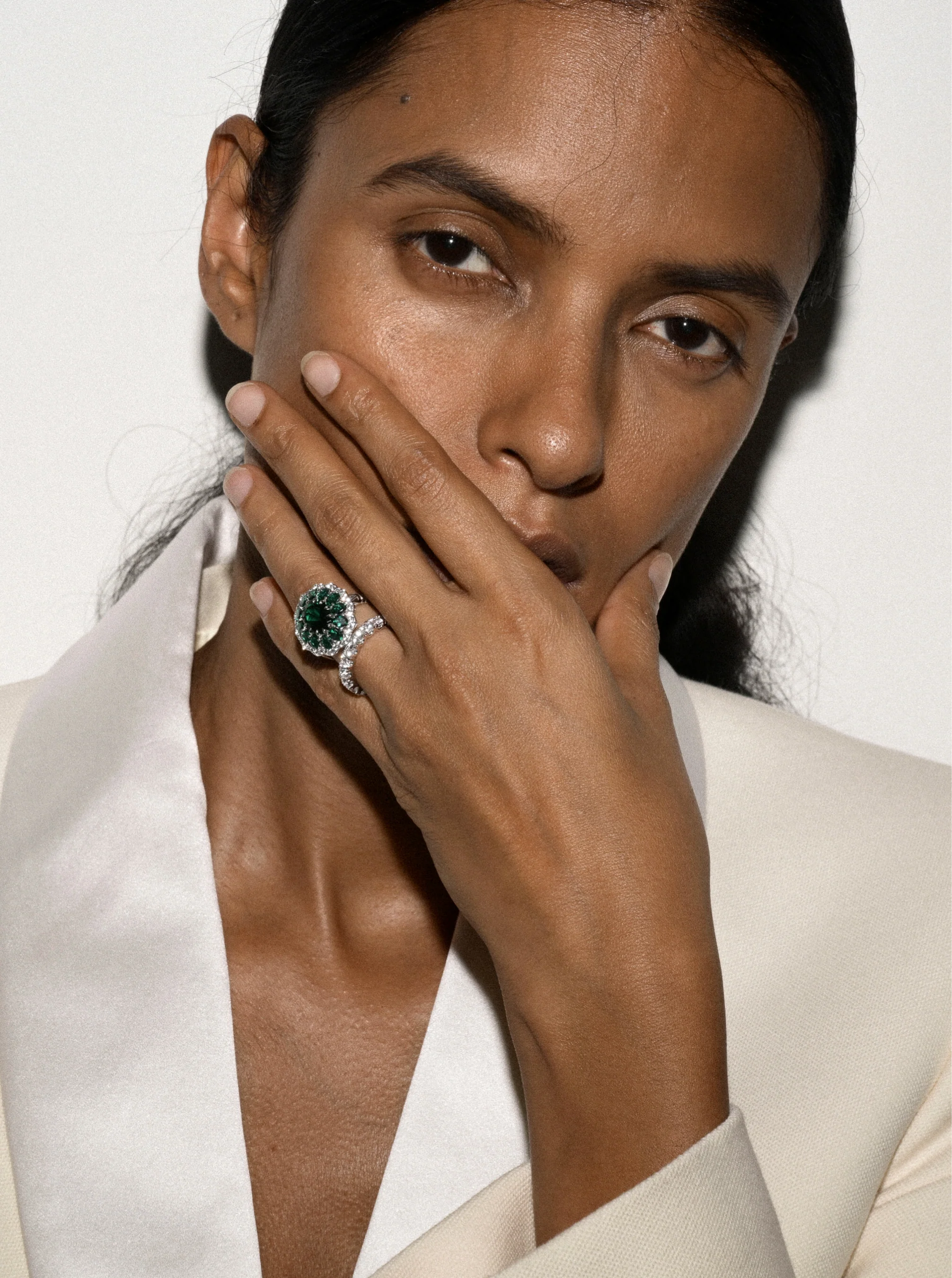 Dorsey - TATE LAB EMERALD RING, SILVER - Image 6