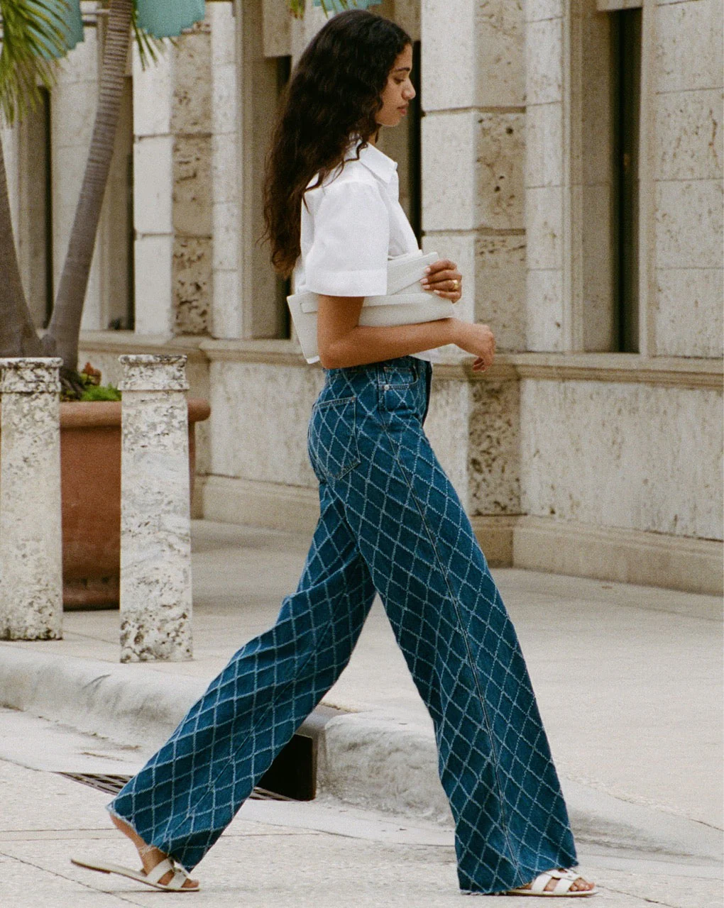 Veronica Beard - Taylor Diamond Printed Wide - Leg Jean - Image 12