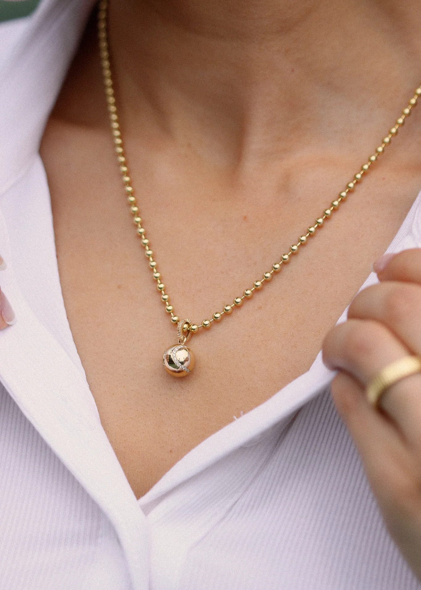 Kinn - Courtside Tennis Ball Pendant Diamond - Image 2