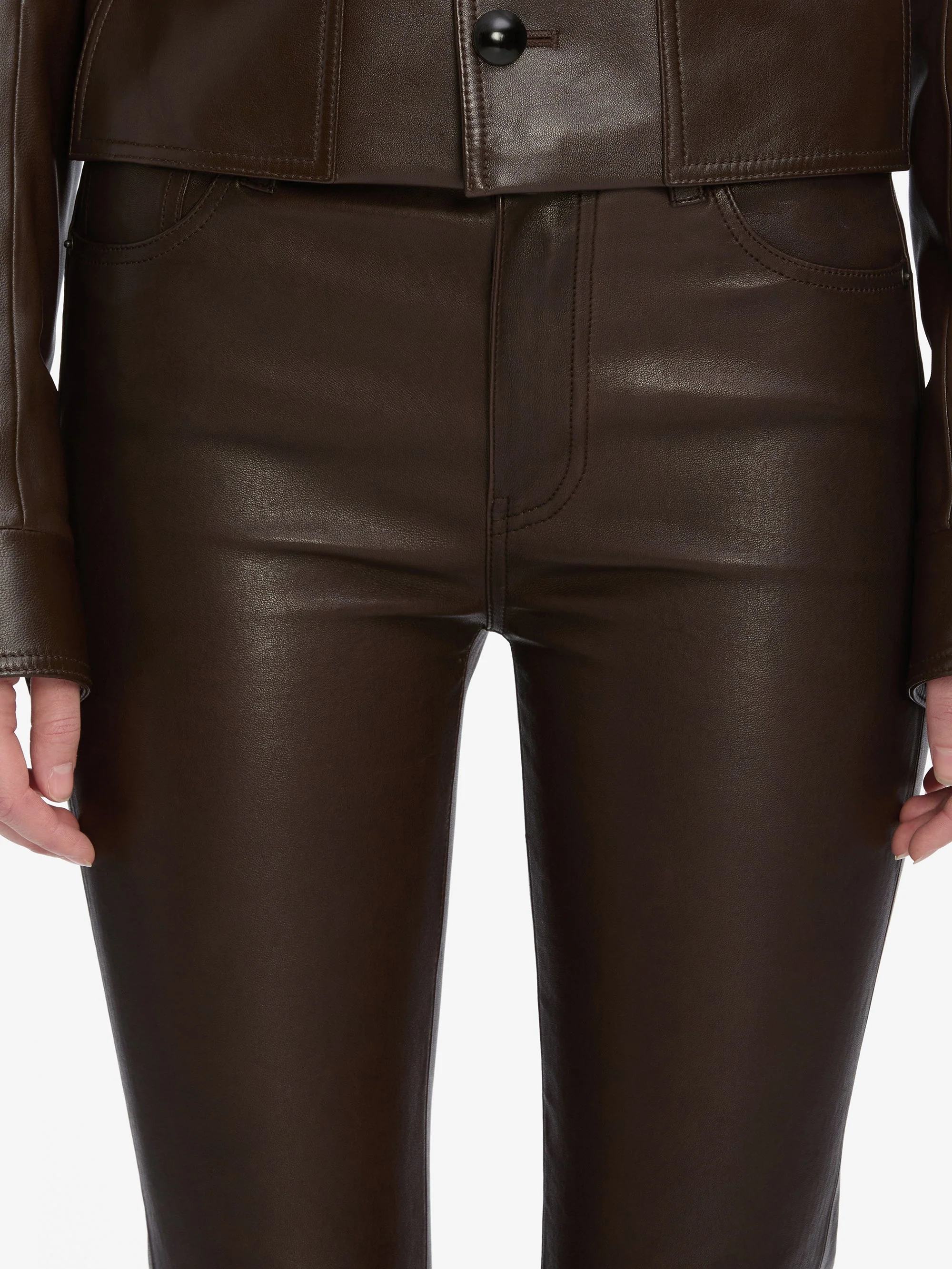 FRAME - The Leather Reboot Crop - Image 4