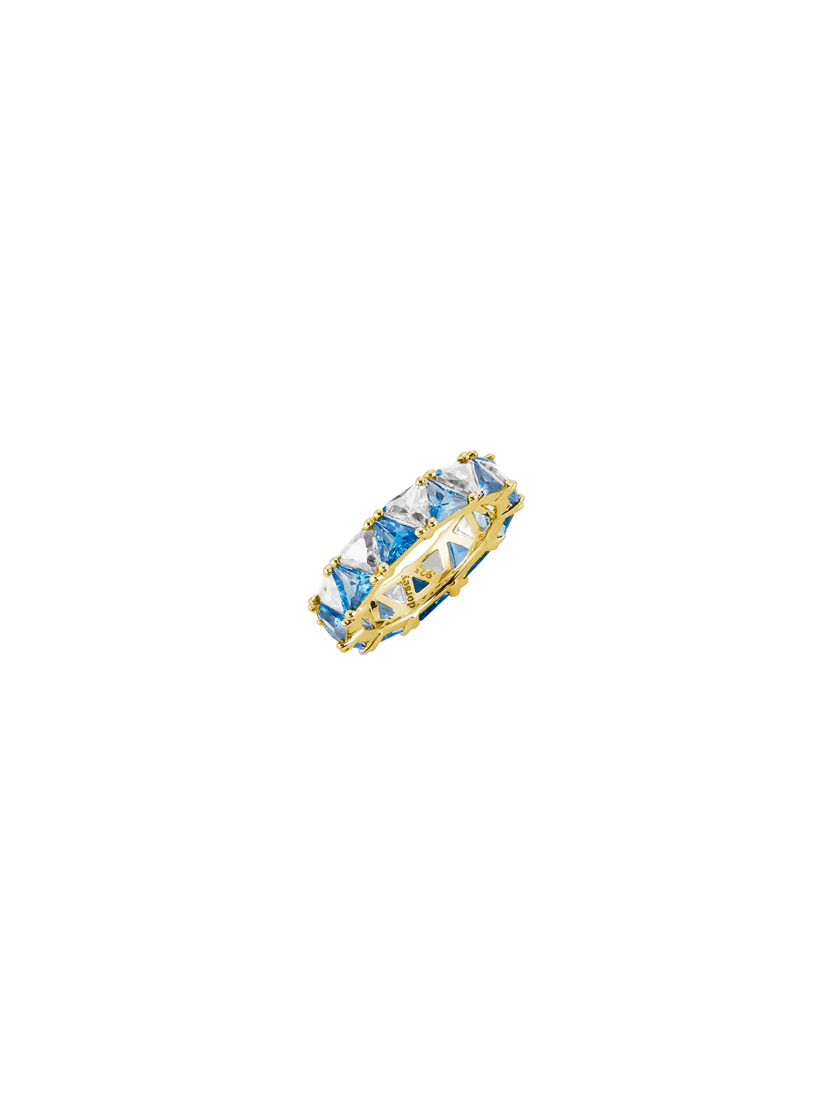 Dorsey - THEODORA DOUBLE TRILLION, LAB BLUE TOPAZ SPINEL AND WHITE SAPPHIRE RING, GOLD - Image 2
