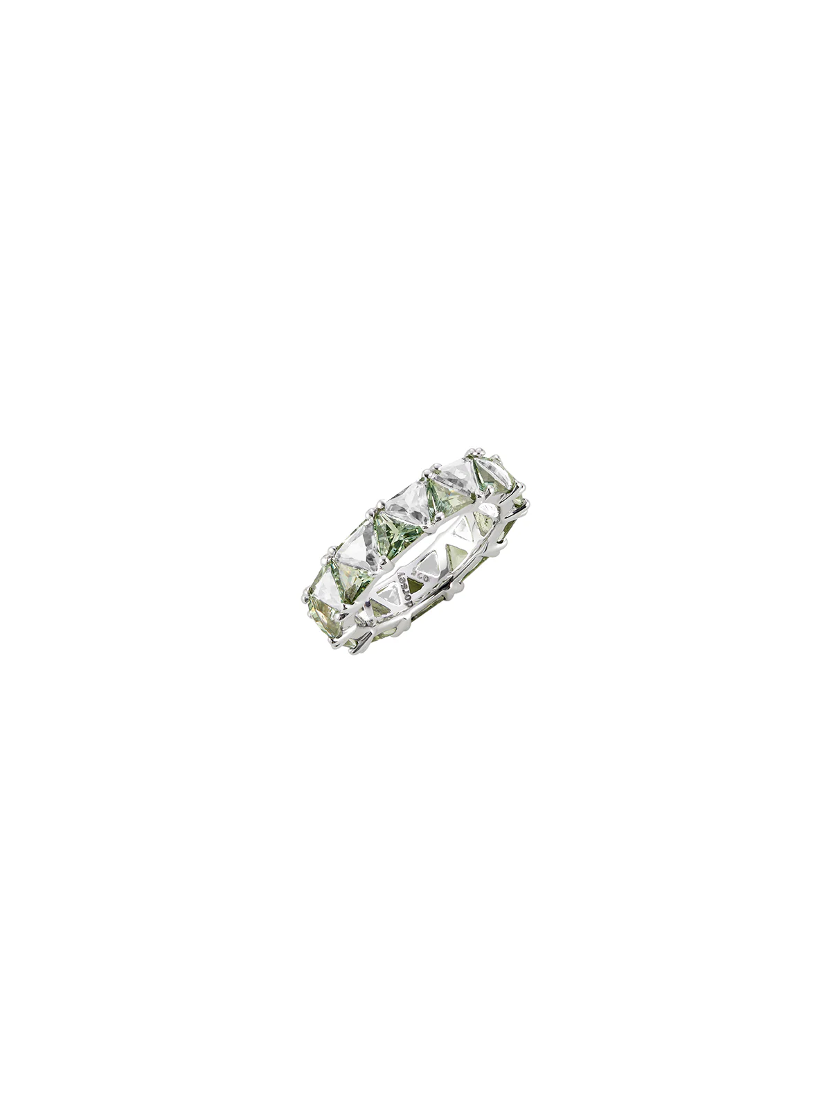 Dorsey - THEODORA DOUBLE TRILLION, LAB LIGHT GREEN SPINEL AND WHITE SAPPHIRE, SILVER RING - Image 2
