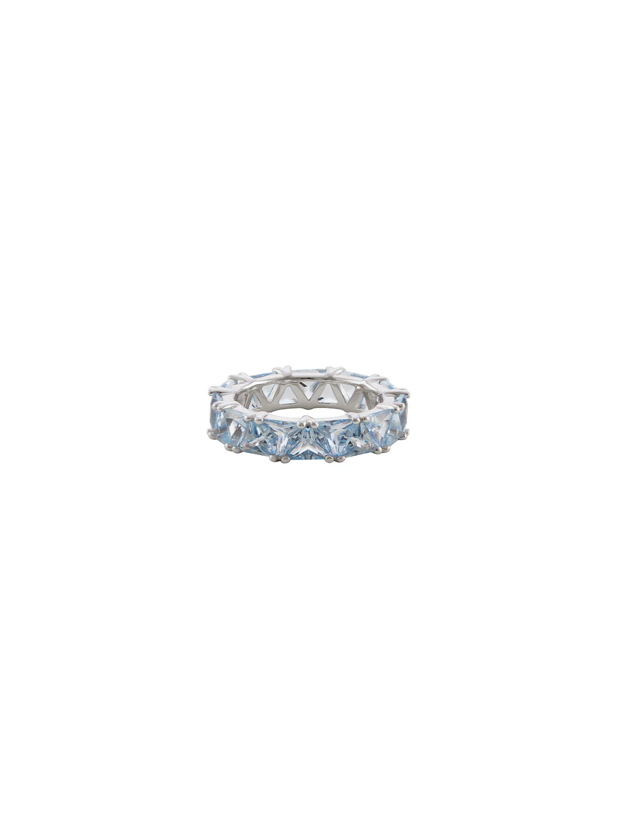 Dorsey - THEODORA DOUBLE TRILLION, LAB AQUA SPINEL RING, SILVER