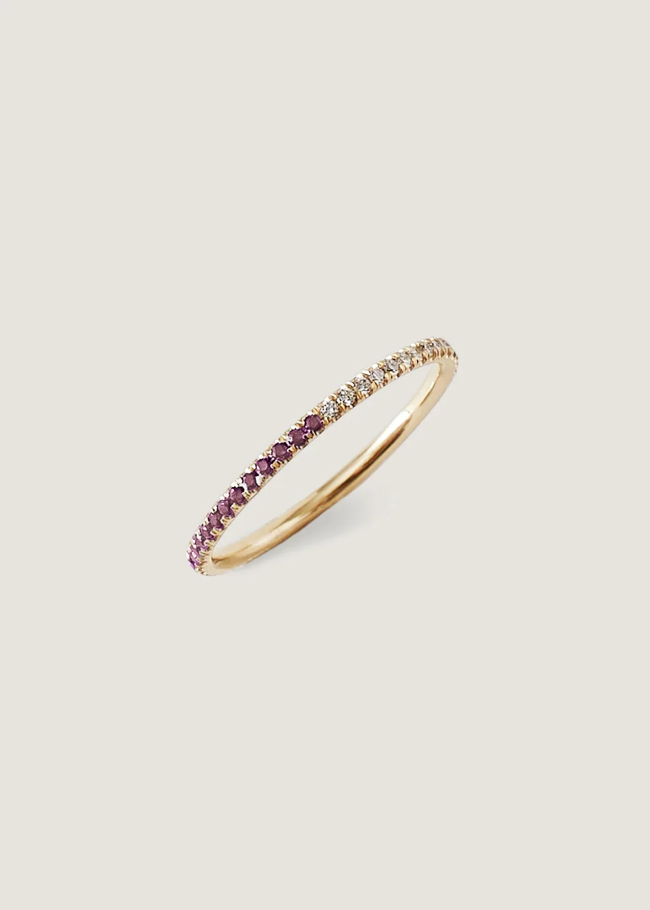 Kinn - Two In One Pavé Birthstone Ring Amethyst - Image 3