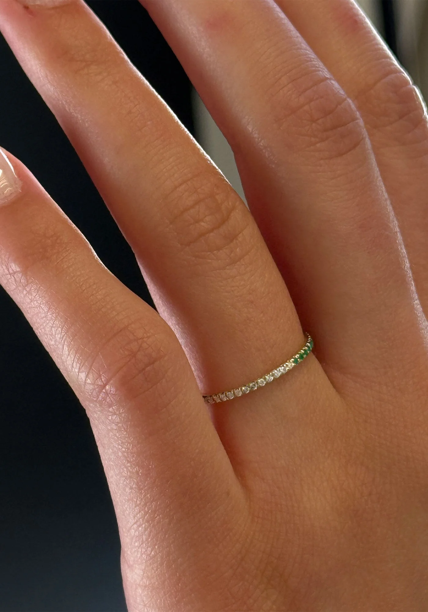 Kinn - Two In One Pavé Birthstone Ring Emerald - Image 2