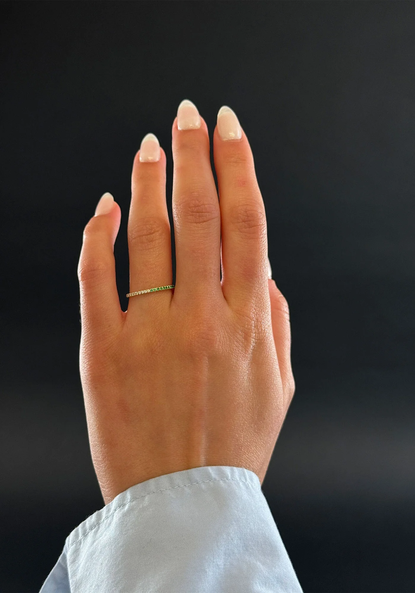 Kinn - Two In One Pavé Birthstone Ring Emerald - Image 3