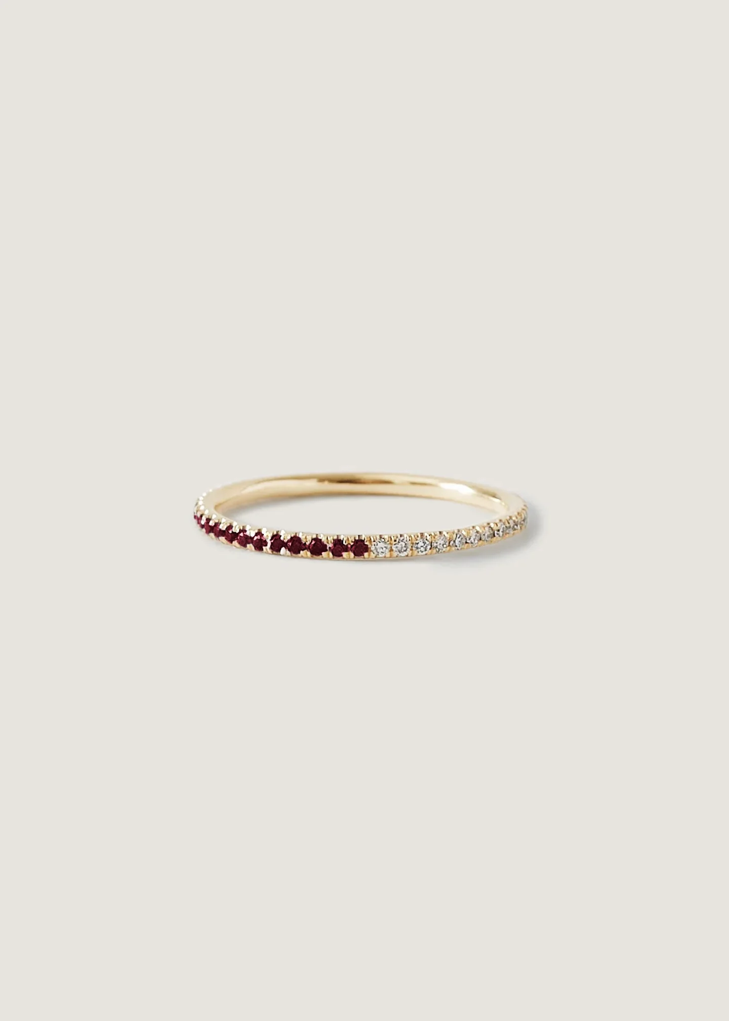 Kinn - Two In One Pavé Birthstone Ring Garnet