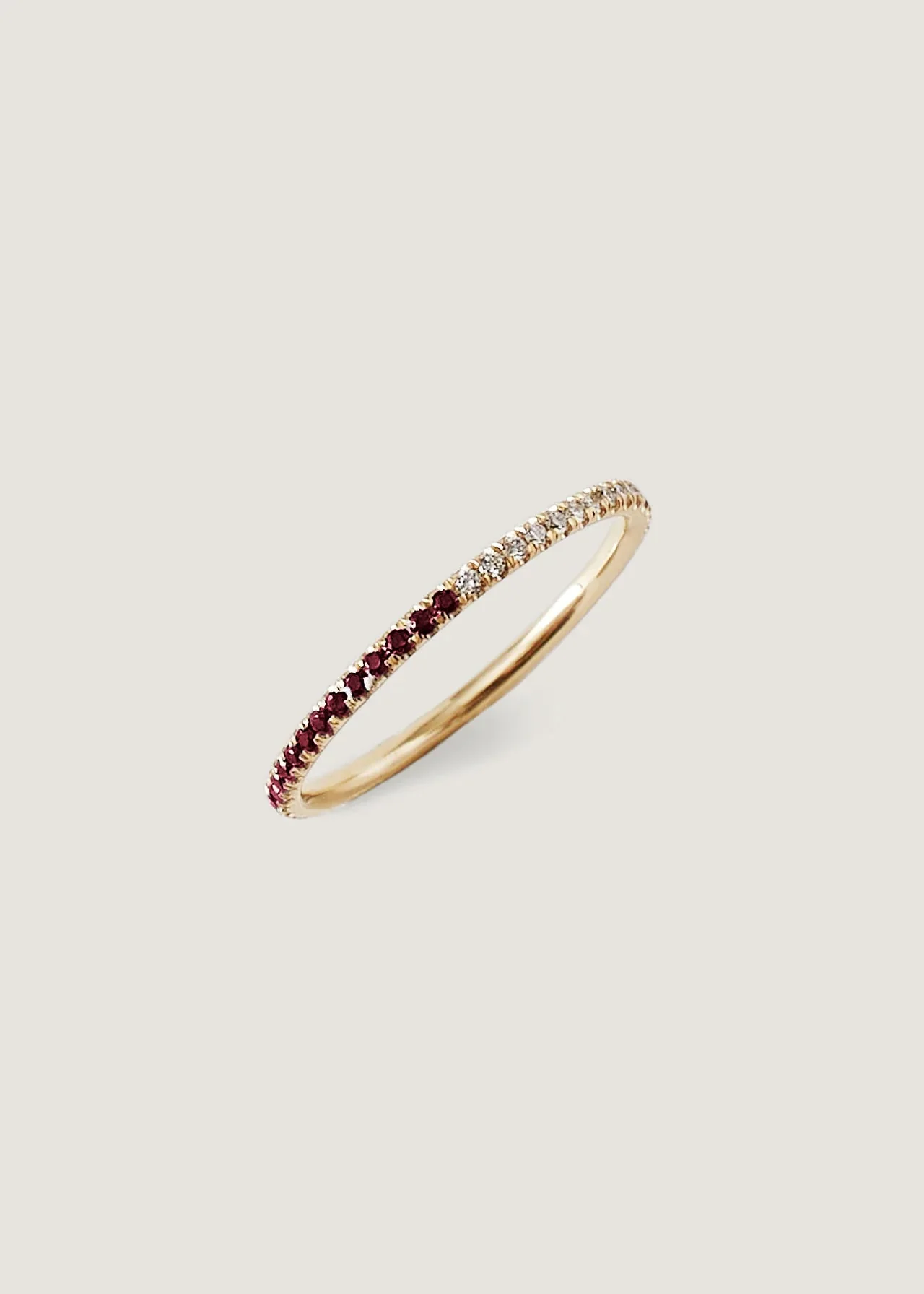 Kinn - Two In One Pavé Birthstone Ring Garnet - Image 3