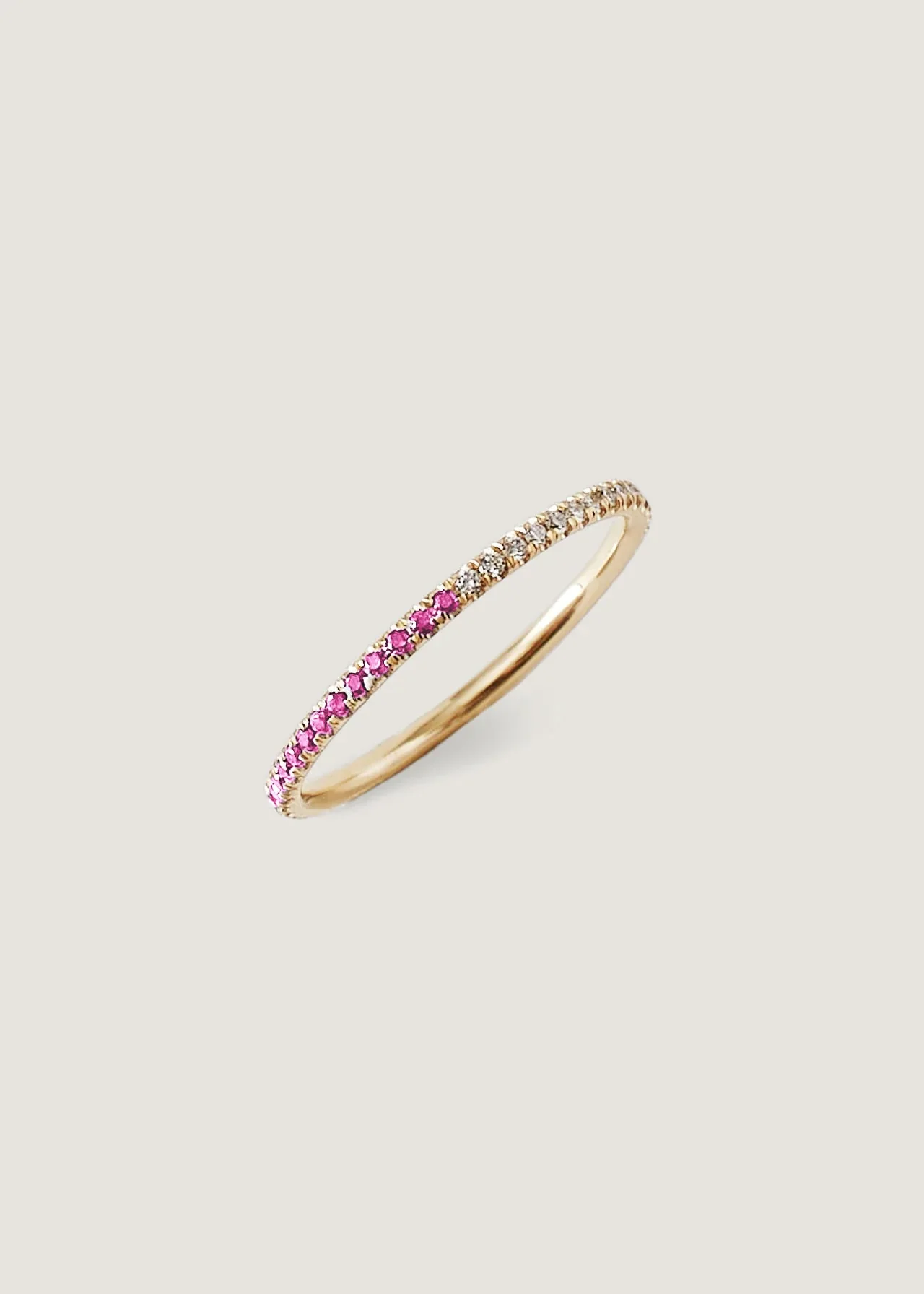 Kinn - Two In One Pavé Birthstone Ring Pink Tourmaline - Image 3