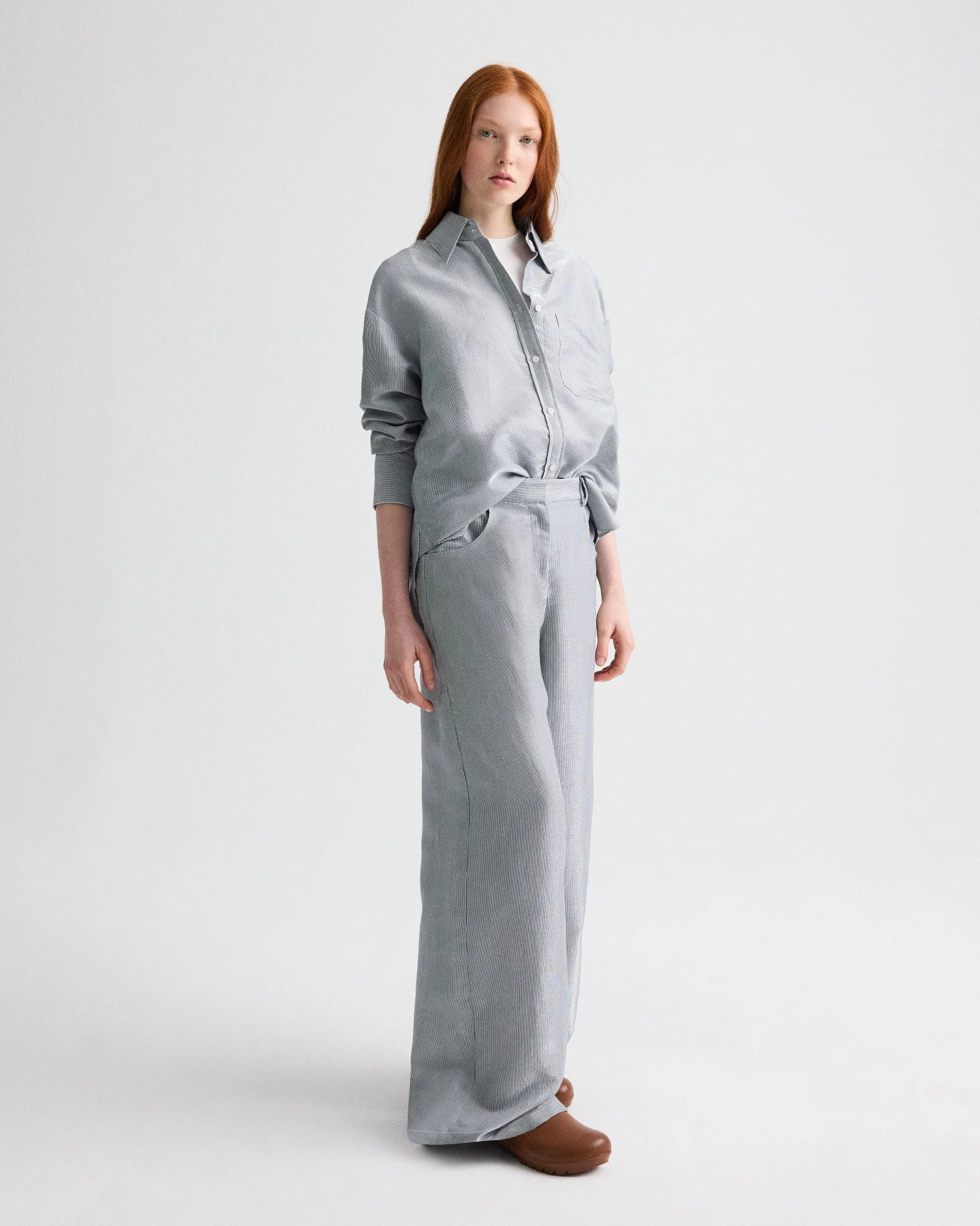 TWP - Big Joe Shirt in Glossy Mini Stripe - Image 3