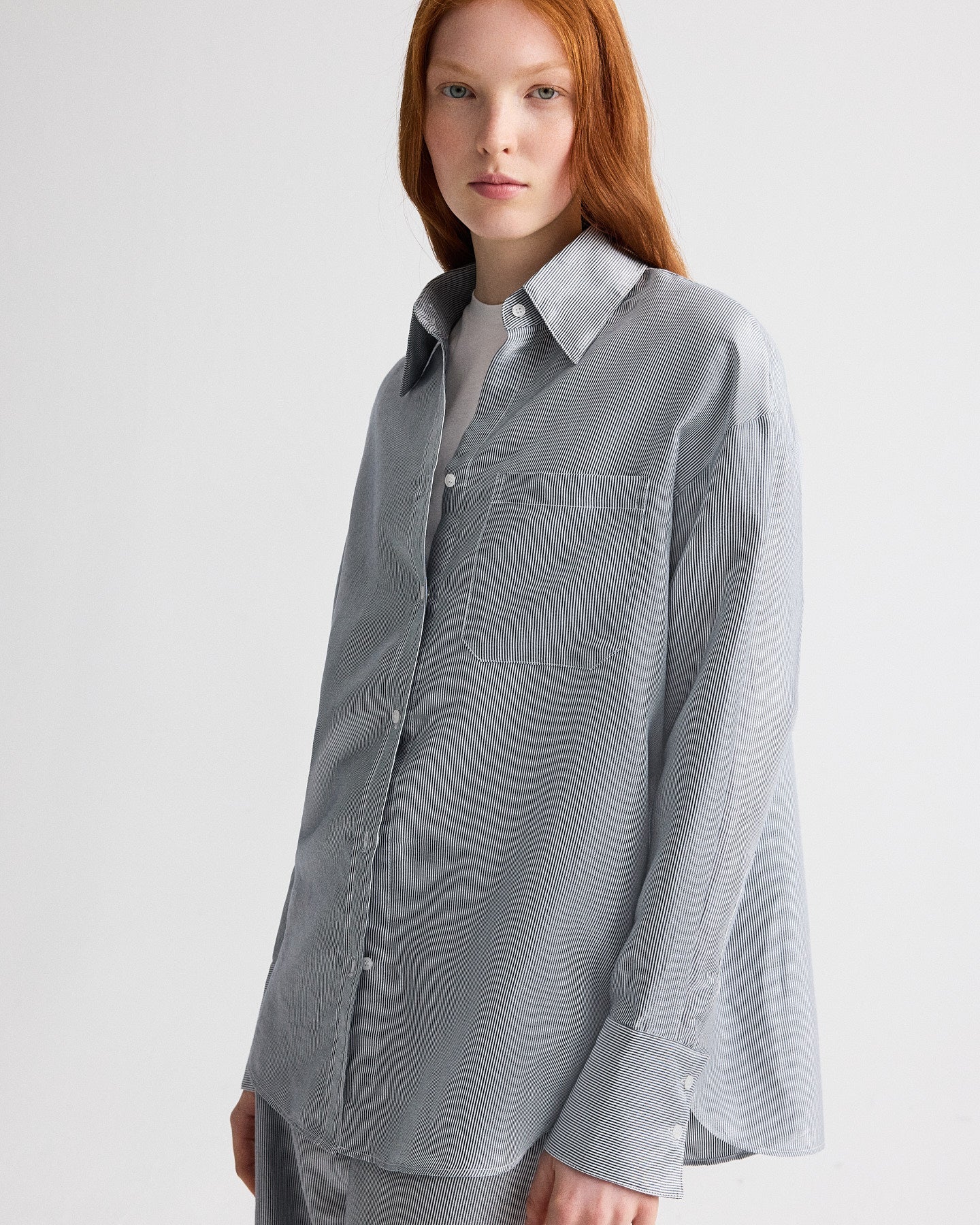 TWP - Big Joe Shirt in Glossy Mini Stripe - Image 4