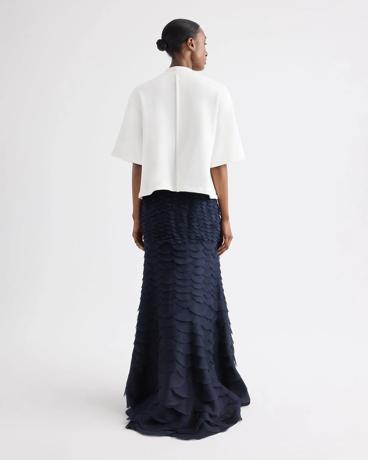 TWP - Cropped Mock Neck Tee in Lightweight Sweatshirt - Image 4