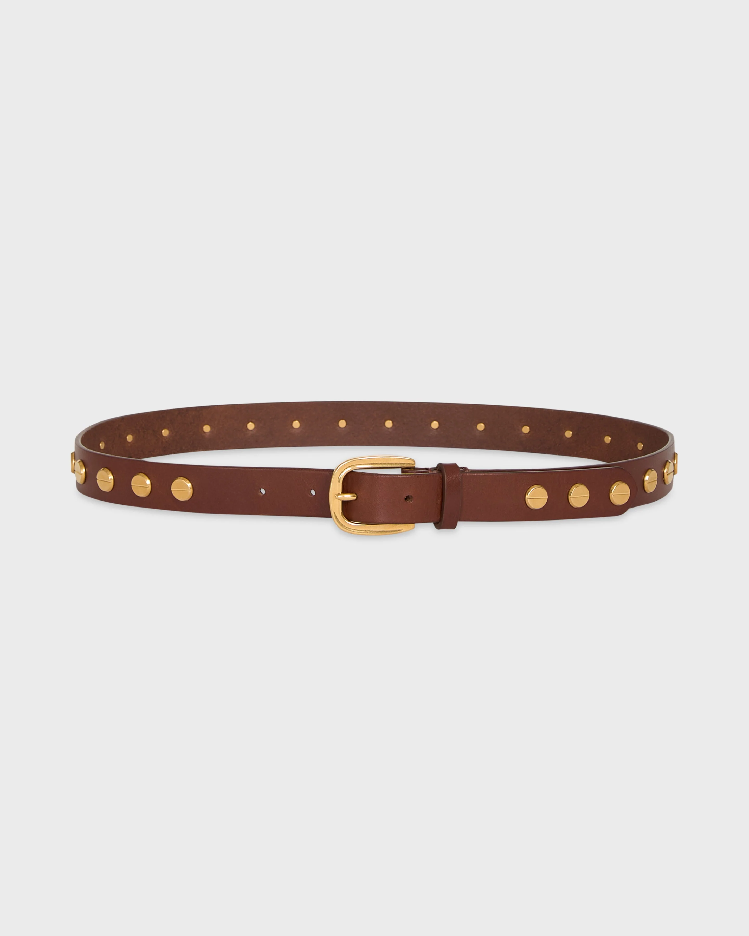 TWP - Narrow Nailhead Belt in Vachetta Leather