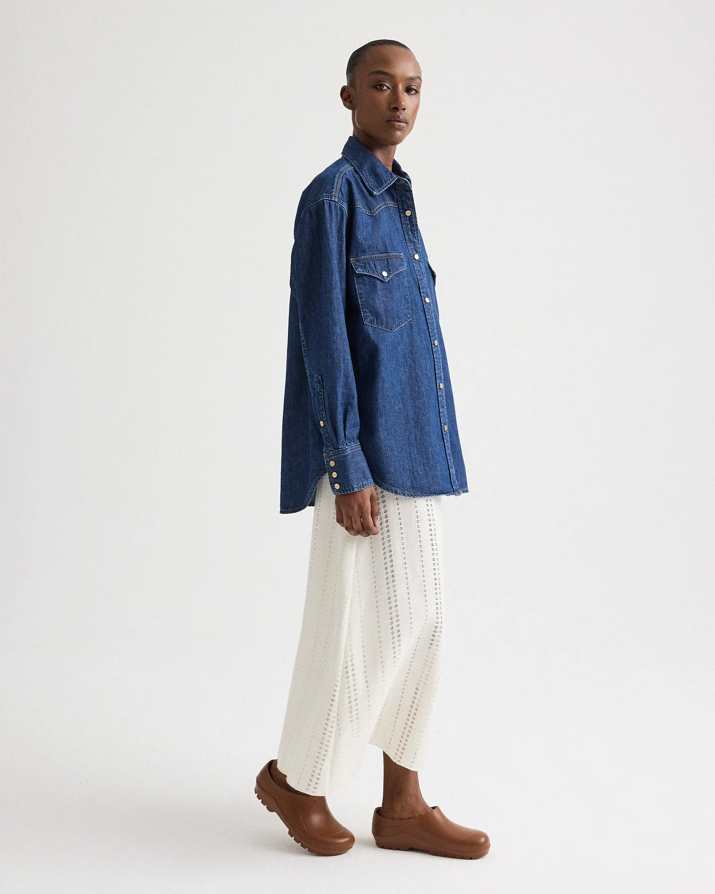 TWP - OG Supersized Ranchers Shirt in Denim Shirting - Image 5