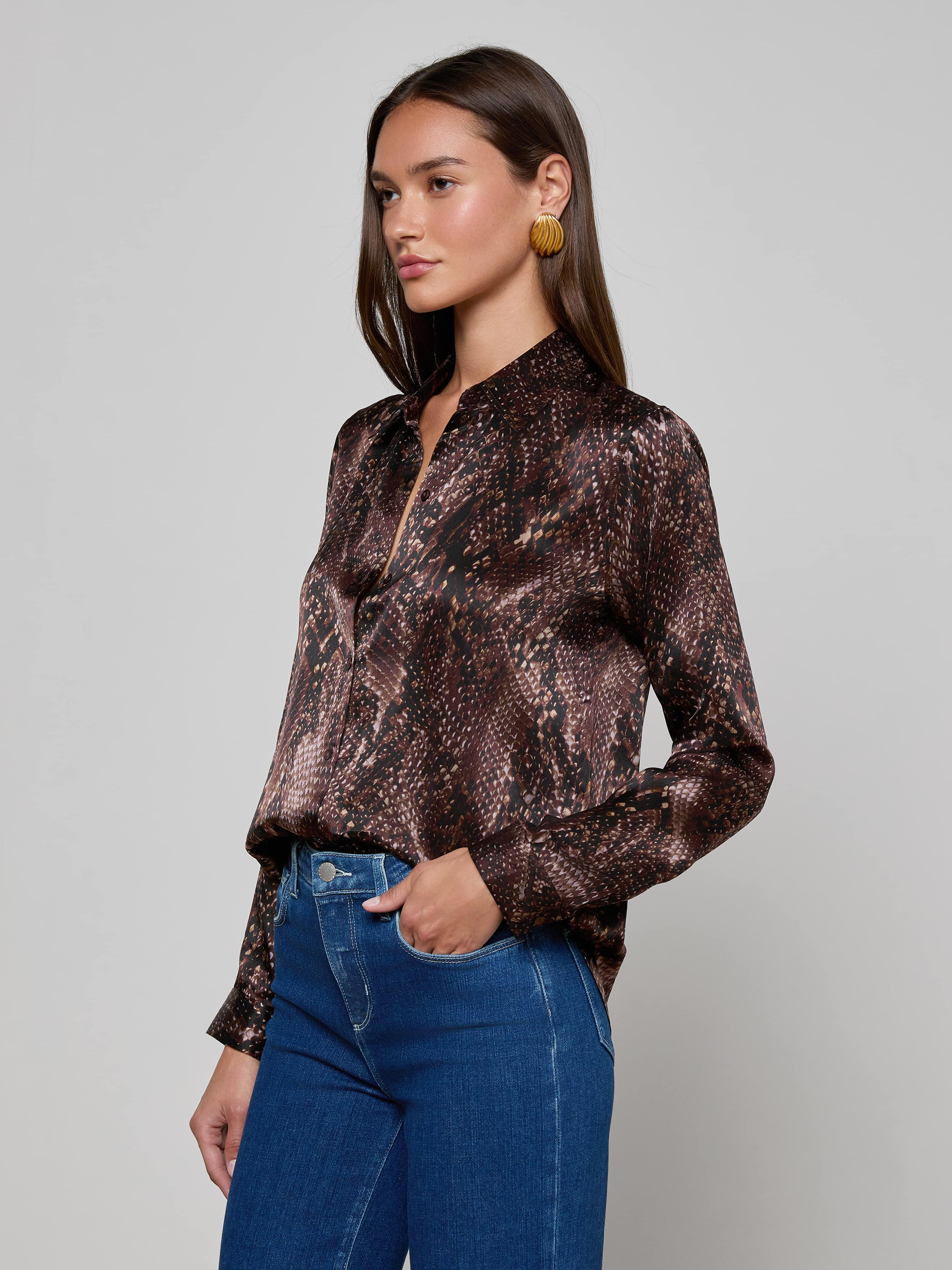L'AGENCE - Tyler Silk Blouse - Image 2