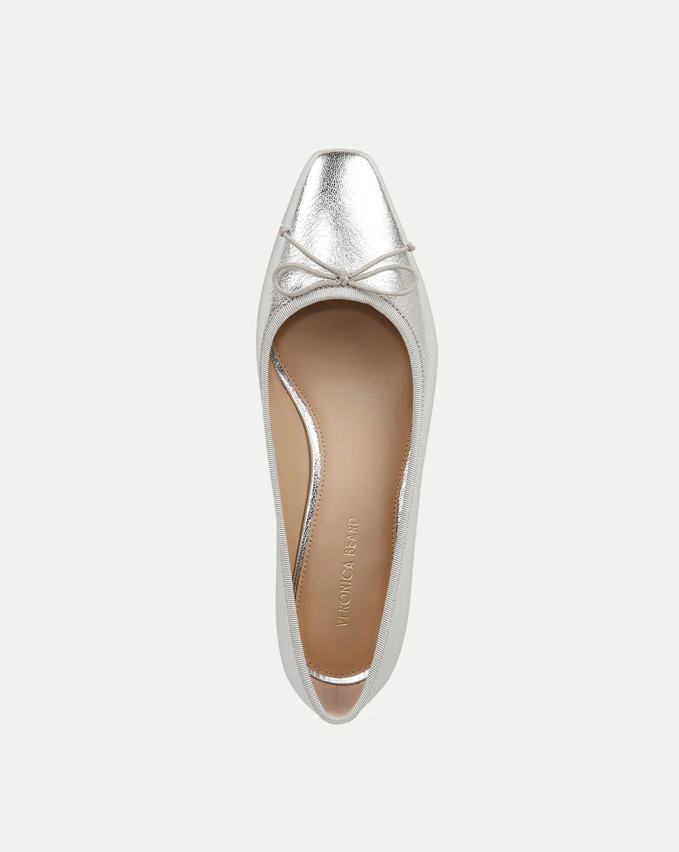 Veronica Beard - Cecile Metallic Leather Ballet Pump - Image 15
