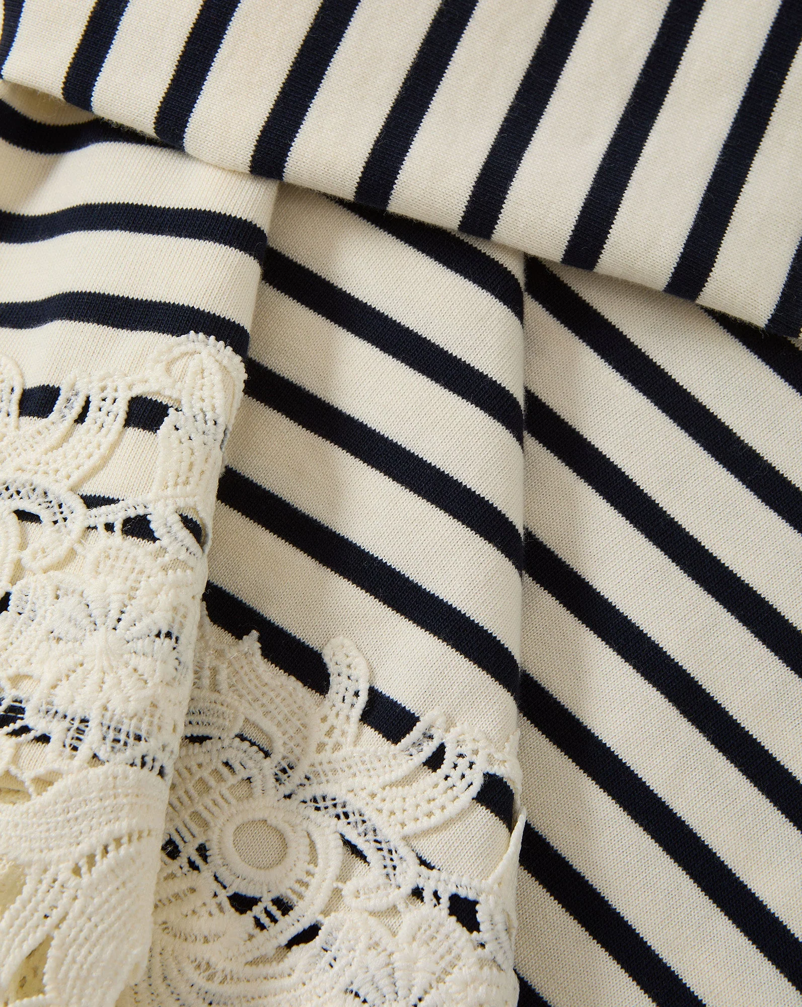 Veronica Beard - Hovey Striped Lace T - Shirt - Image 3
