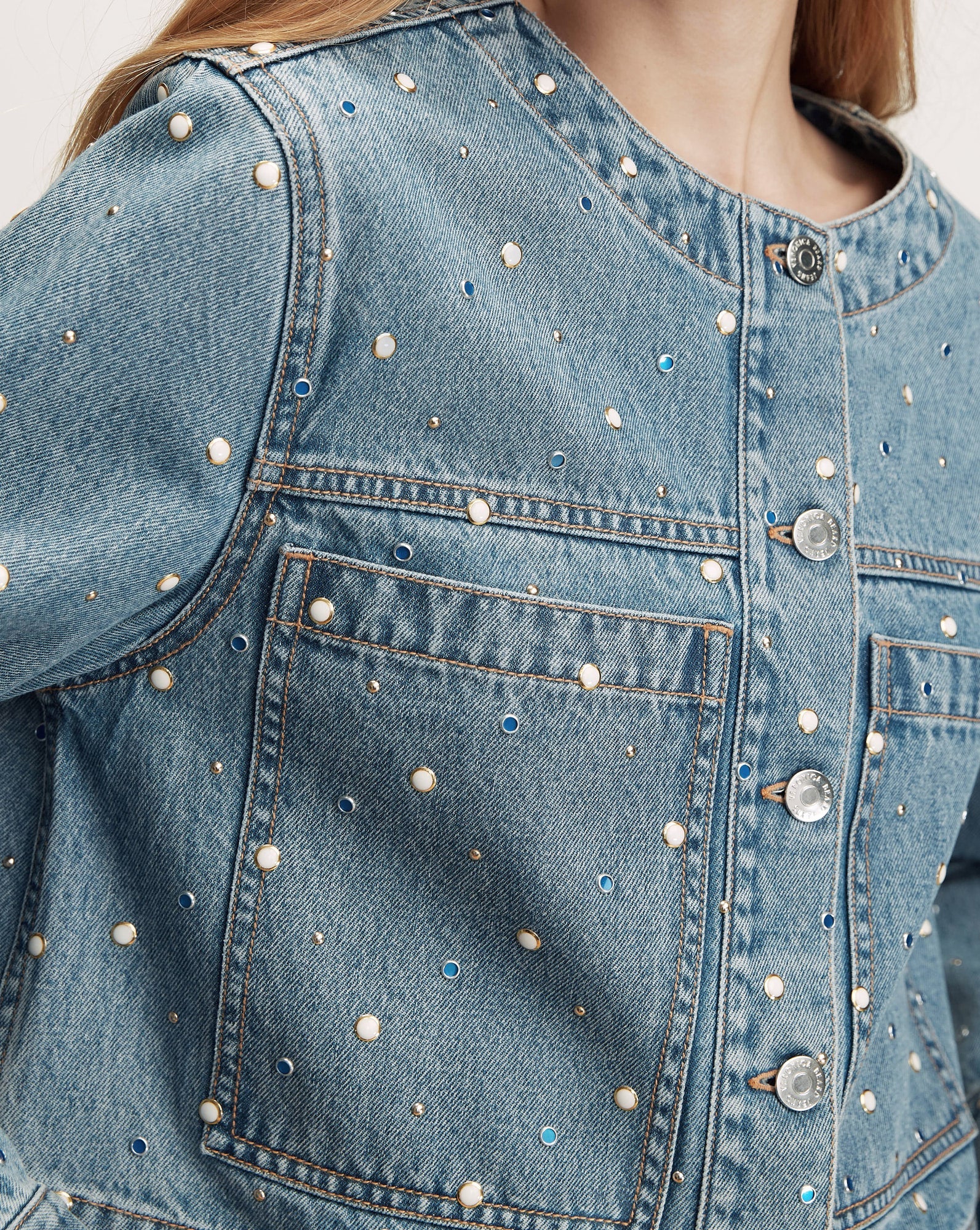 Veronica Beard - Lowry Embellished Denim Jacket - Image 5